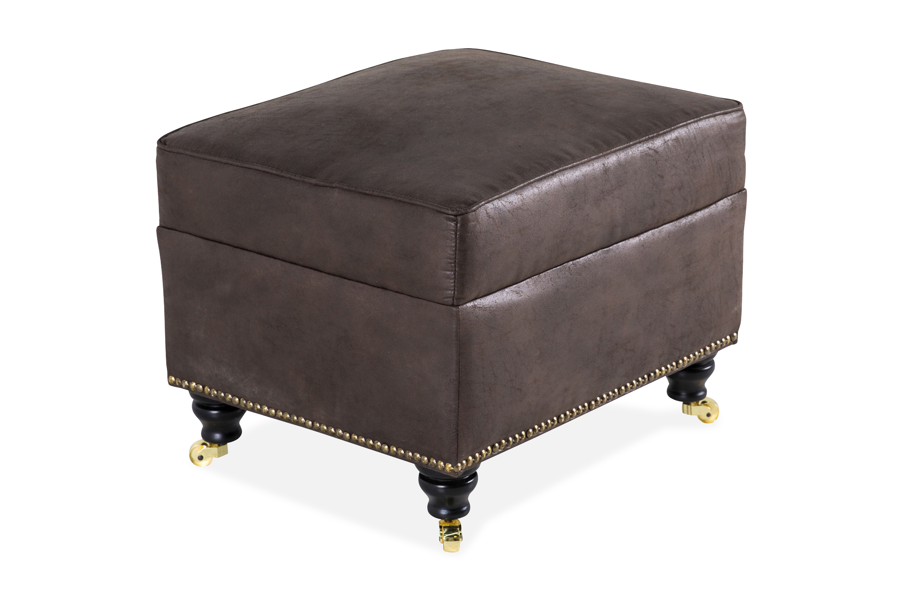 Fotpall Cesaro 55x45 cm Vintage-tyg Brun