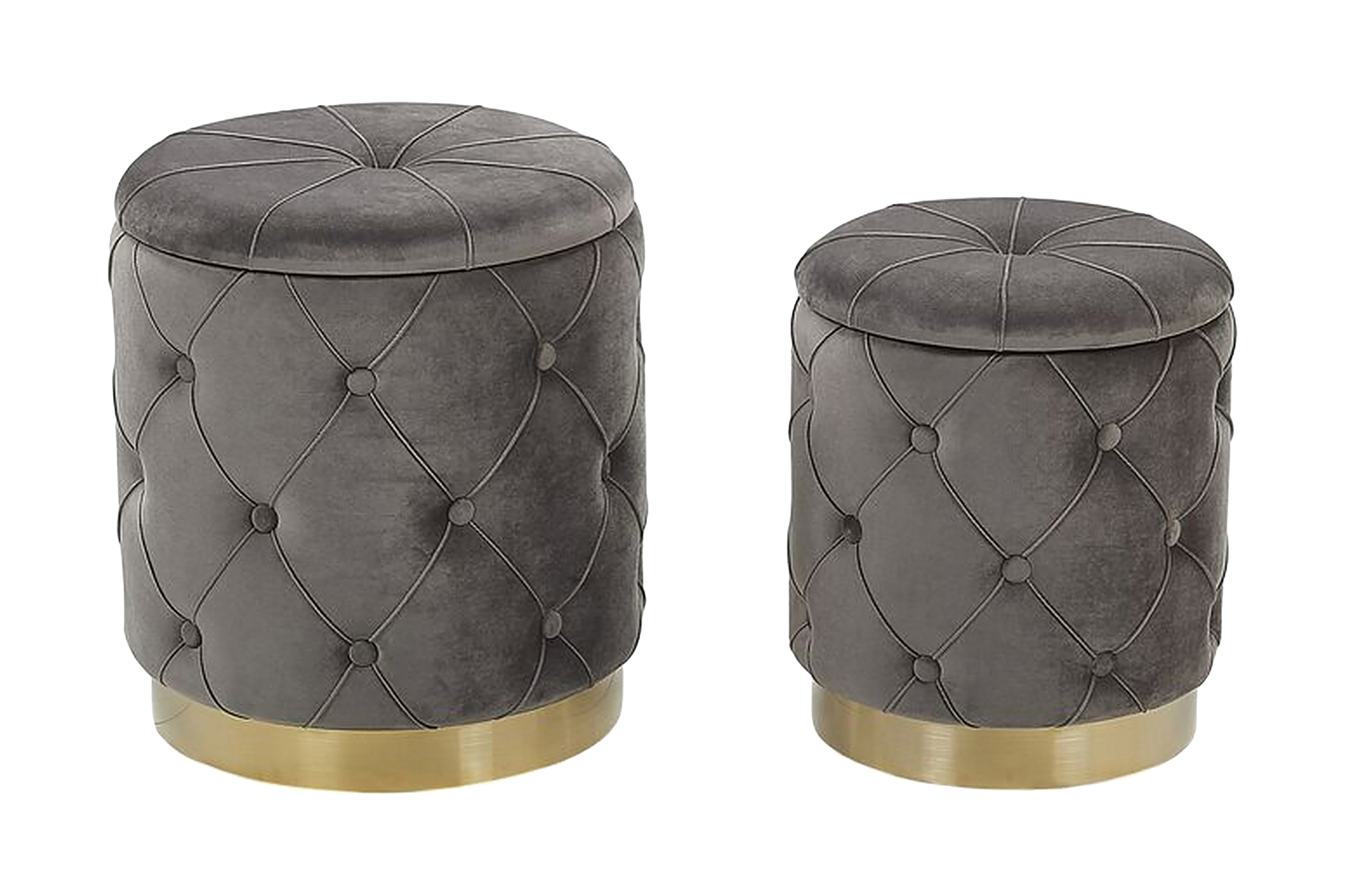 fotpall elofsrud med förvaring 2-pack - grå