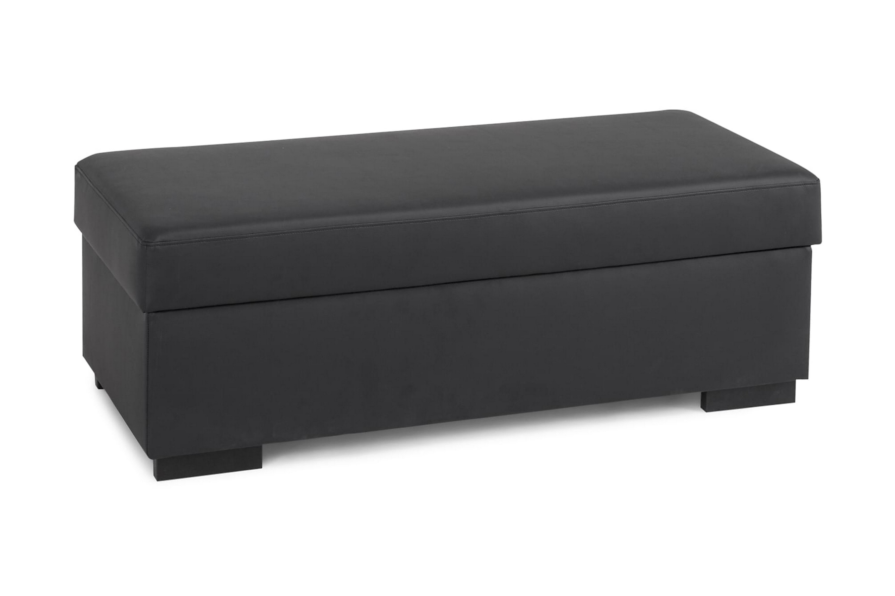 Fotpall med Förvaring Nevada 120x50 Svart Konstläder