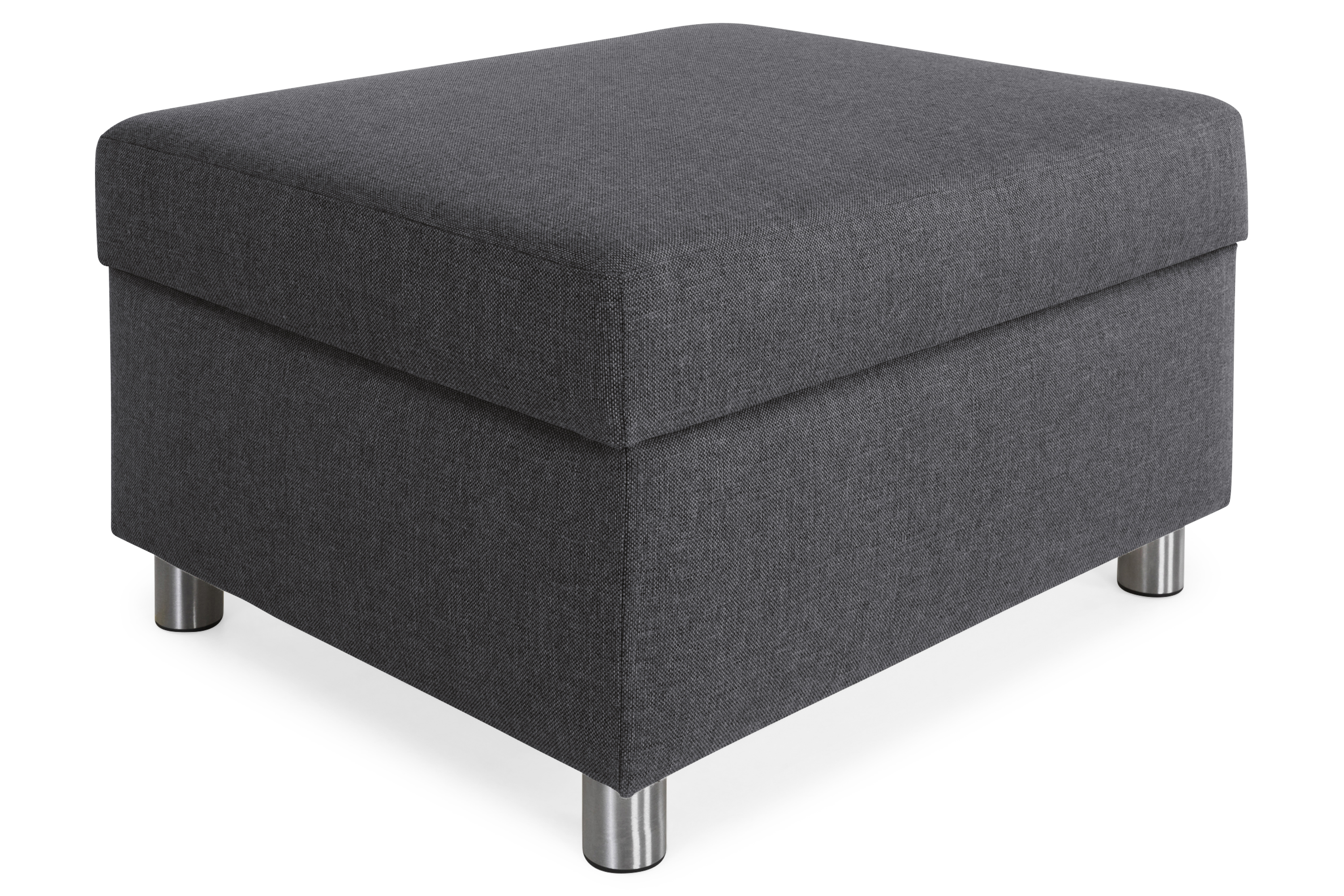 fotpall nevada med förvaring 80x65 - mörkgrå