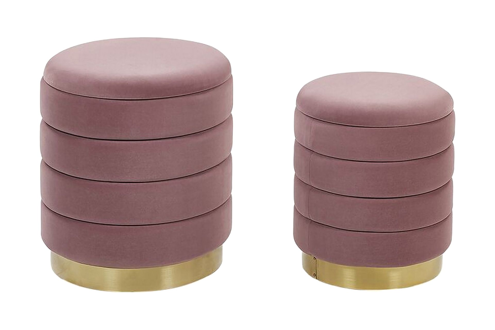 Lerbodatorp Fotpall med F&ouml;rvaring 2-pack - Rosa