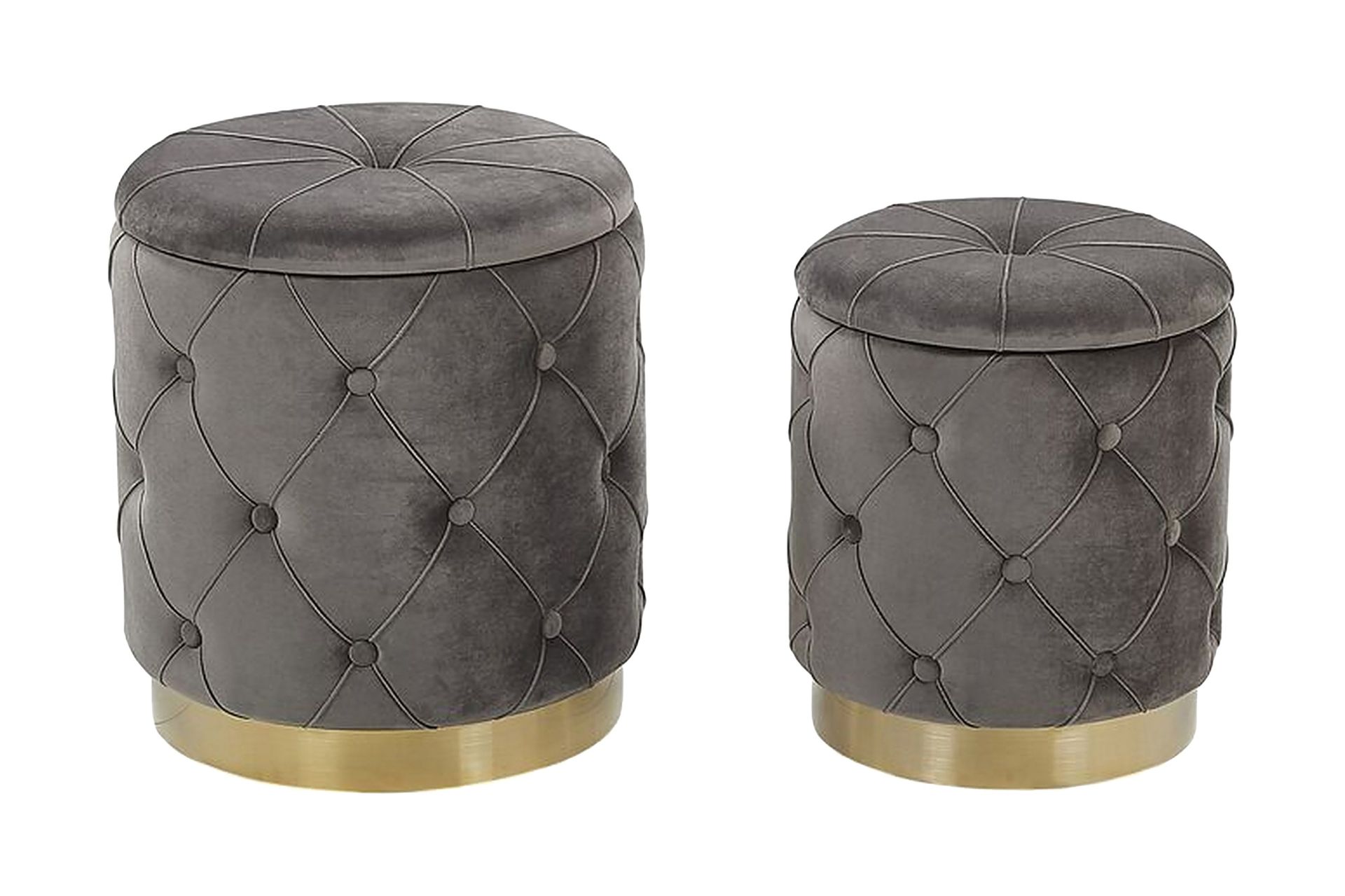 Olingskog Fotpall med F&ouml;rvaring 2-pack - Gr&aring;