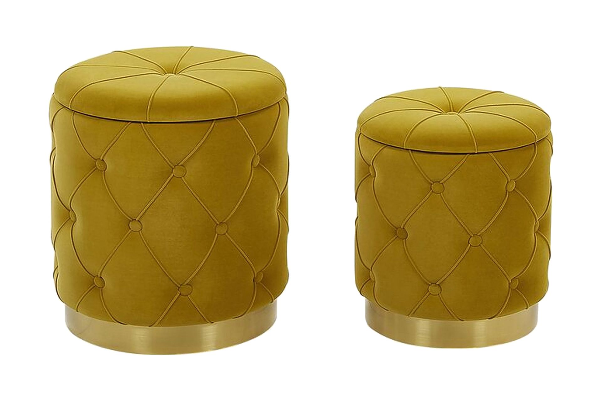 Olingskog Fotpall med F&ouml;rvaring 2-pack - Gul