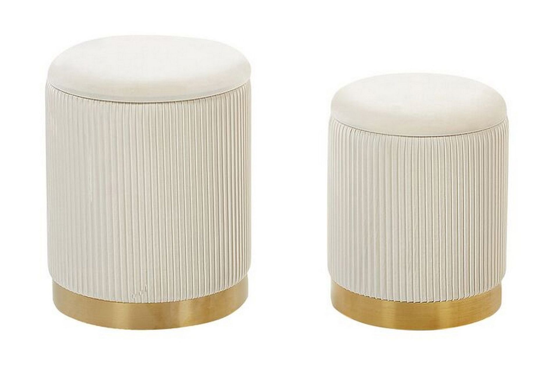 Trumelet Fotpall med F&ouml;rvaring 2-pack - Vit