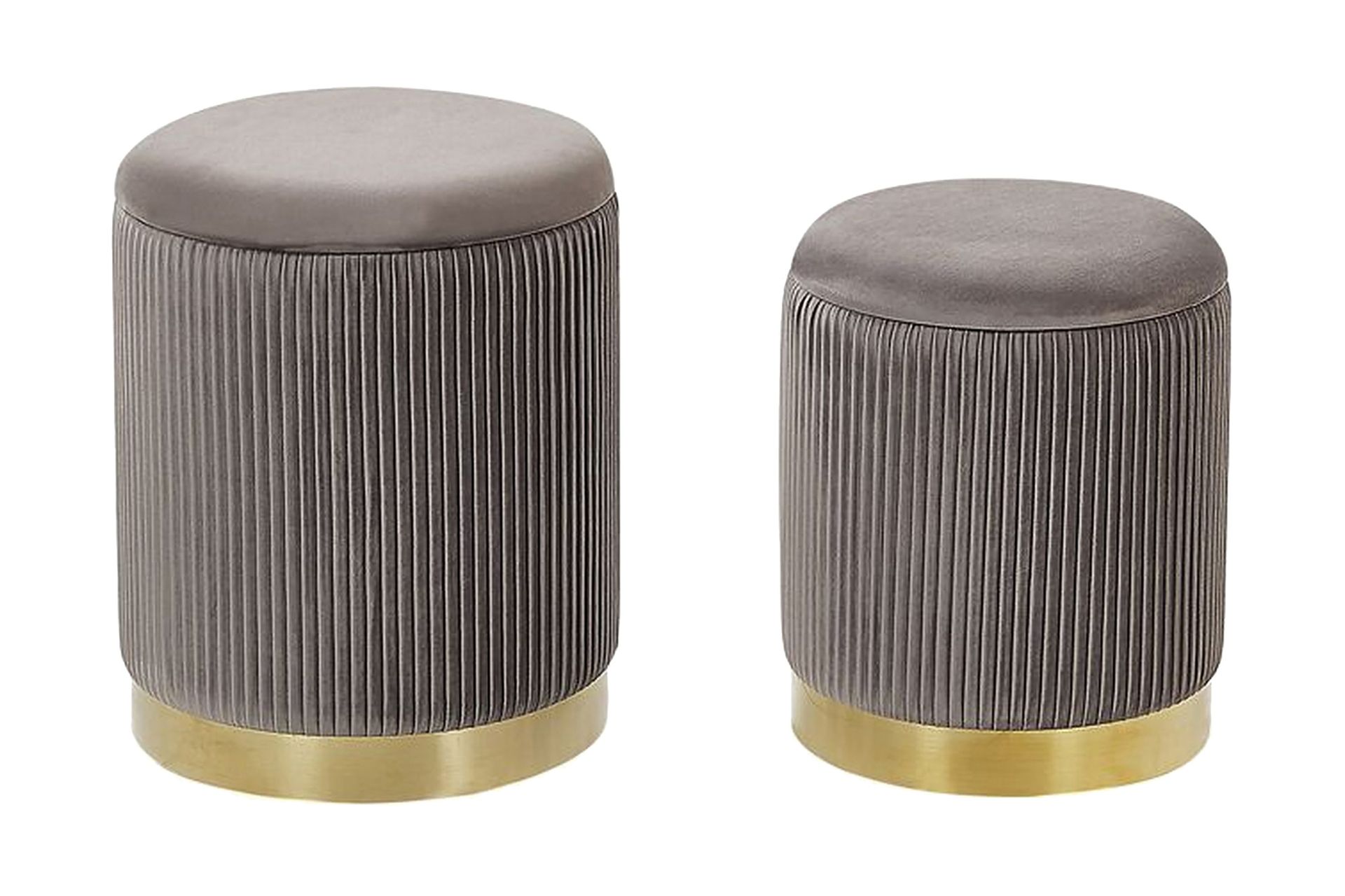 Trumelet Fotpall med F&ouml;rvaring 2-pack - Gr&aring;