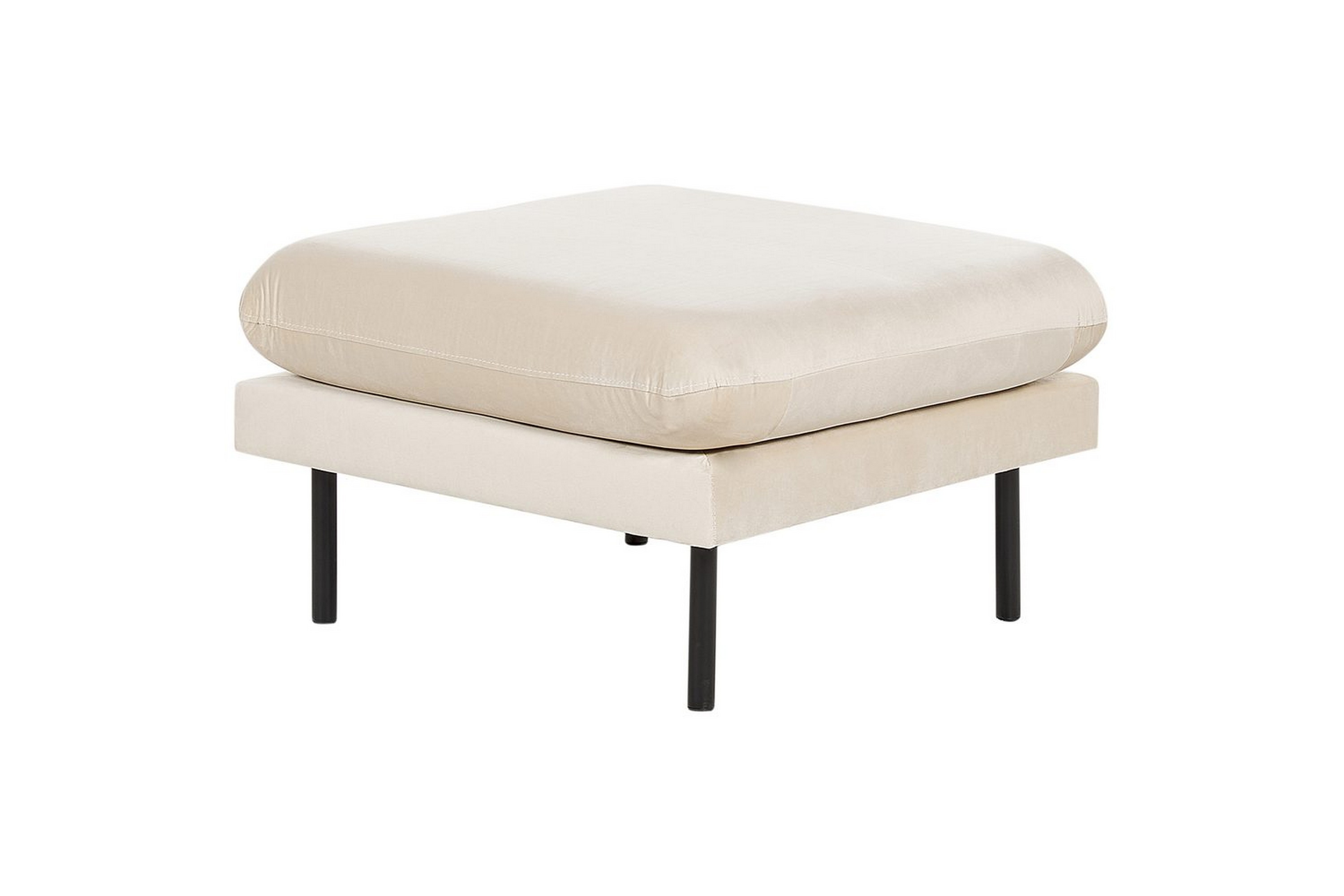 Fotpall Vinterbro Ljusbeige/svart, Sammet Ljusbeige/svart, Sammet