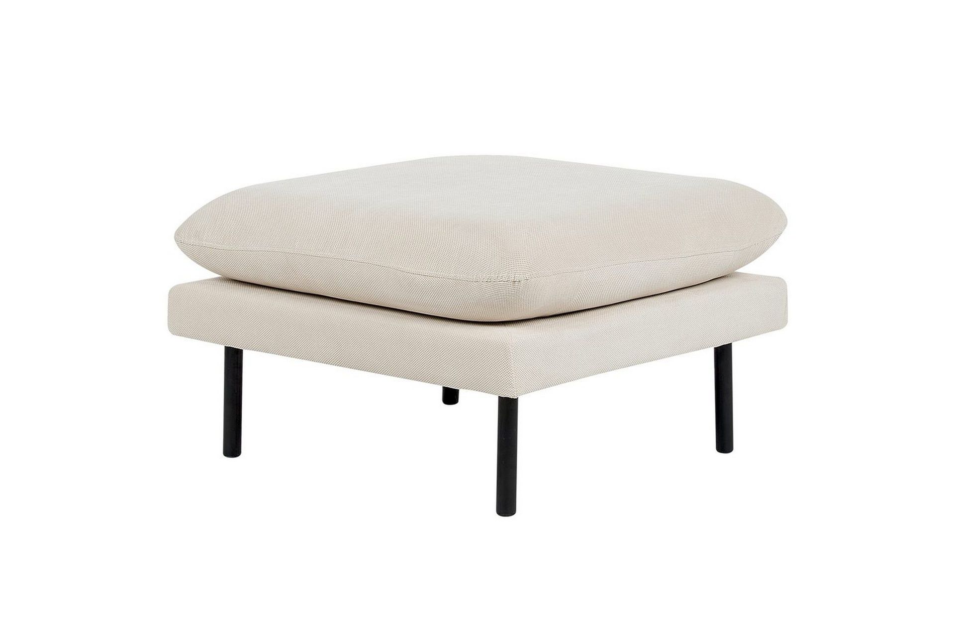 Fotpall Vinterbro Ljusbeige/svart, Polyester - Ljusbeige/svart, Polyester