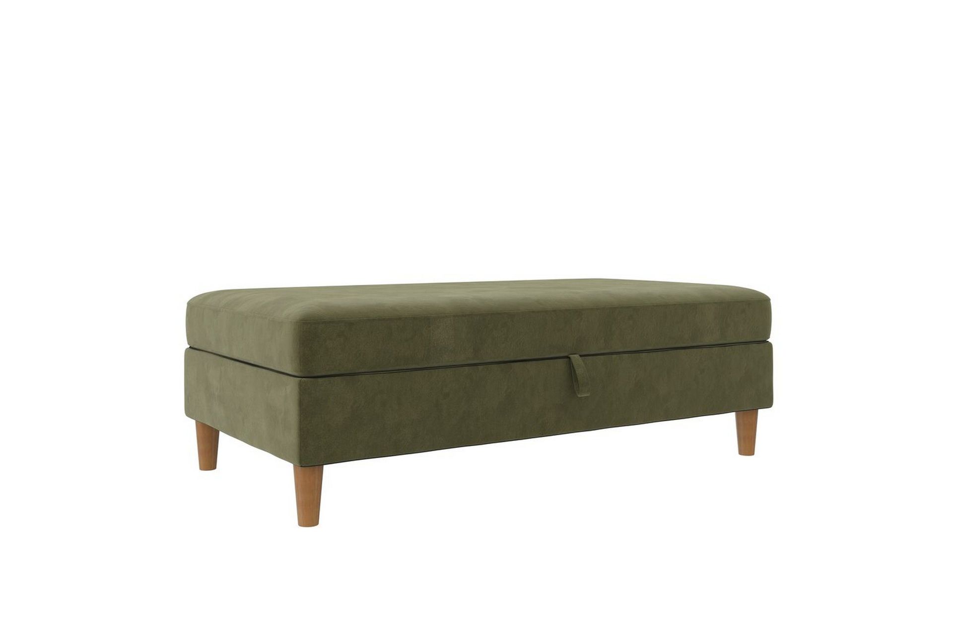 Fotpall/pall Lilly Olivgr&ouml;n, Sammet/Tr&auml;/Plast - Olivgr&ouml;n, Sammet/Tr&auml;/Plast