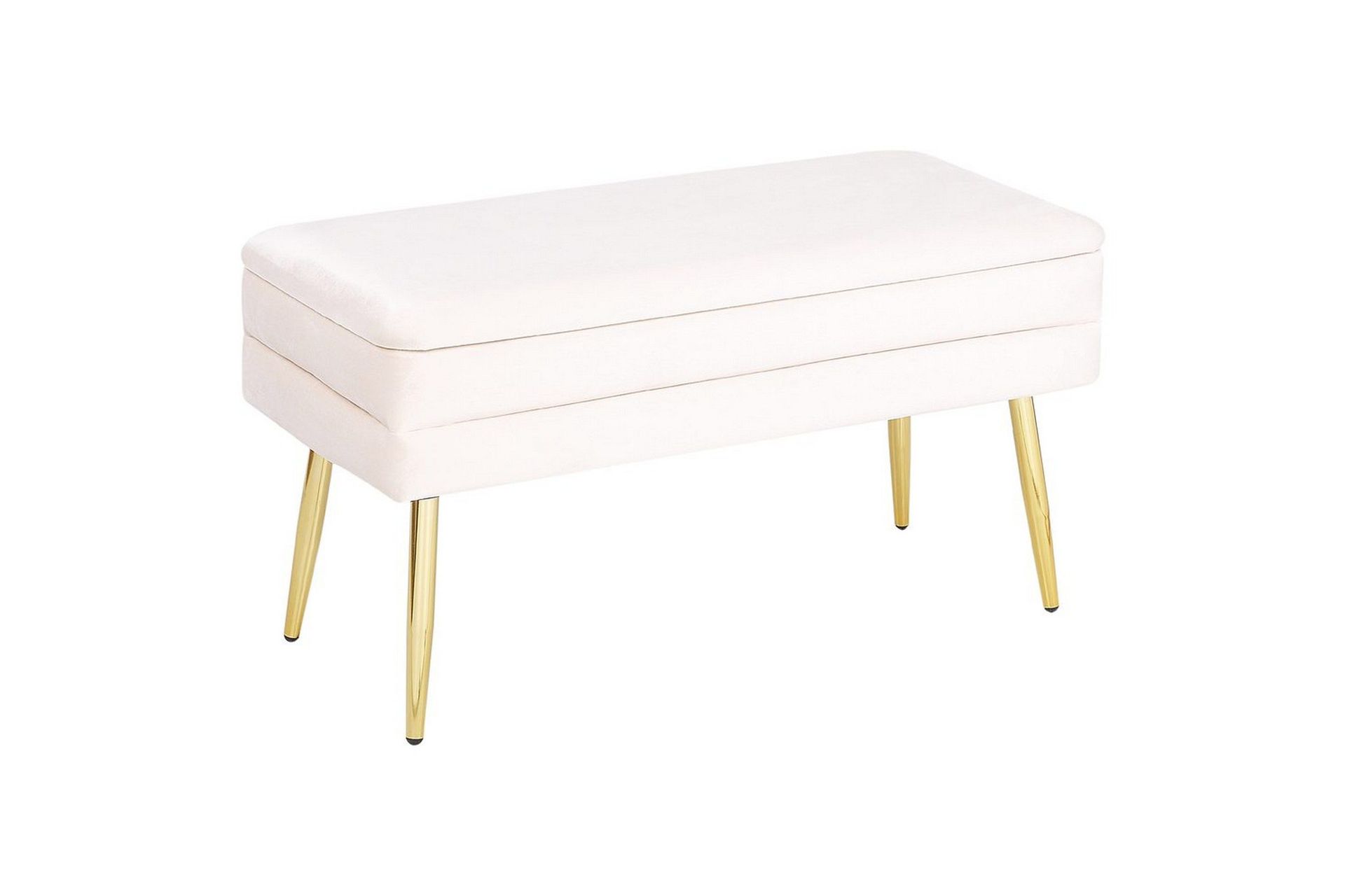 förvaringsbänk durham vitt/guld - vitt/guld