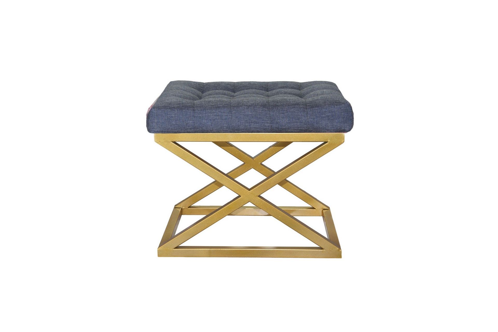 gillie sittpuff 40 cm - guld/blå