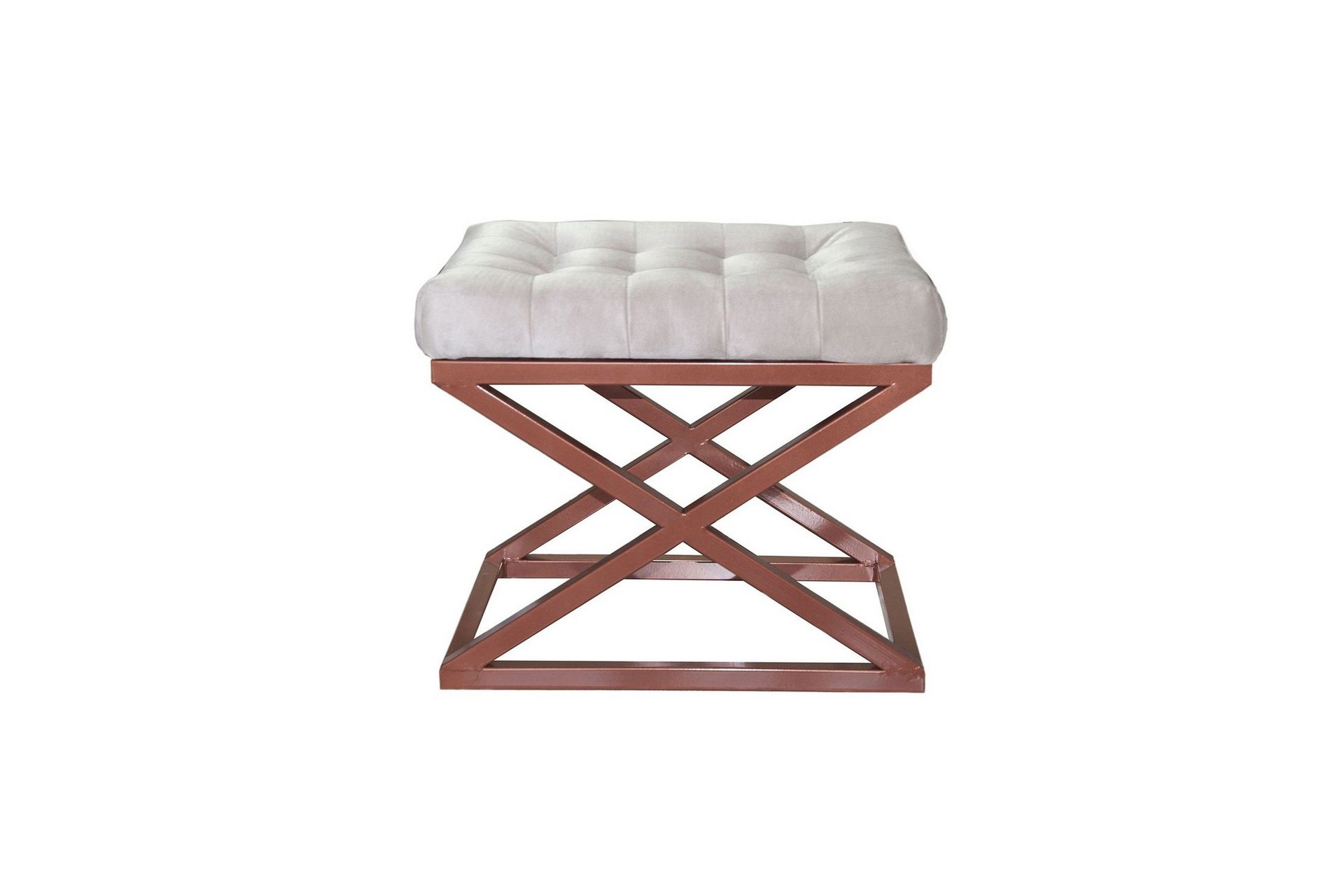 gillie sittpuff 40 cm - koppar/vit