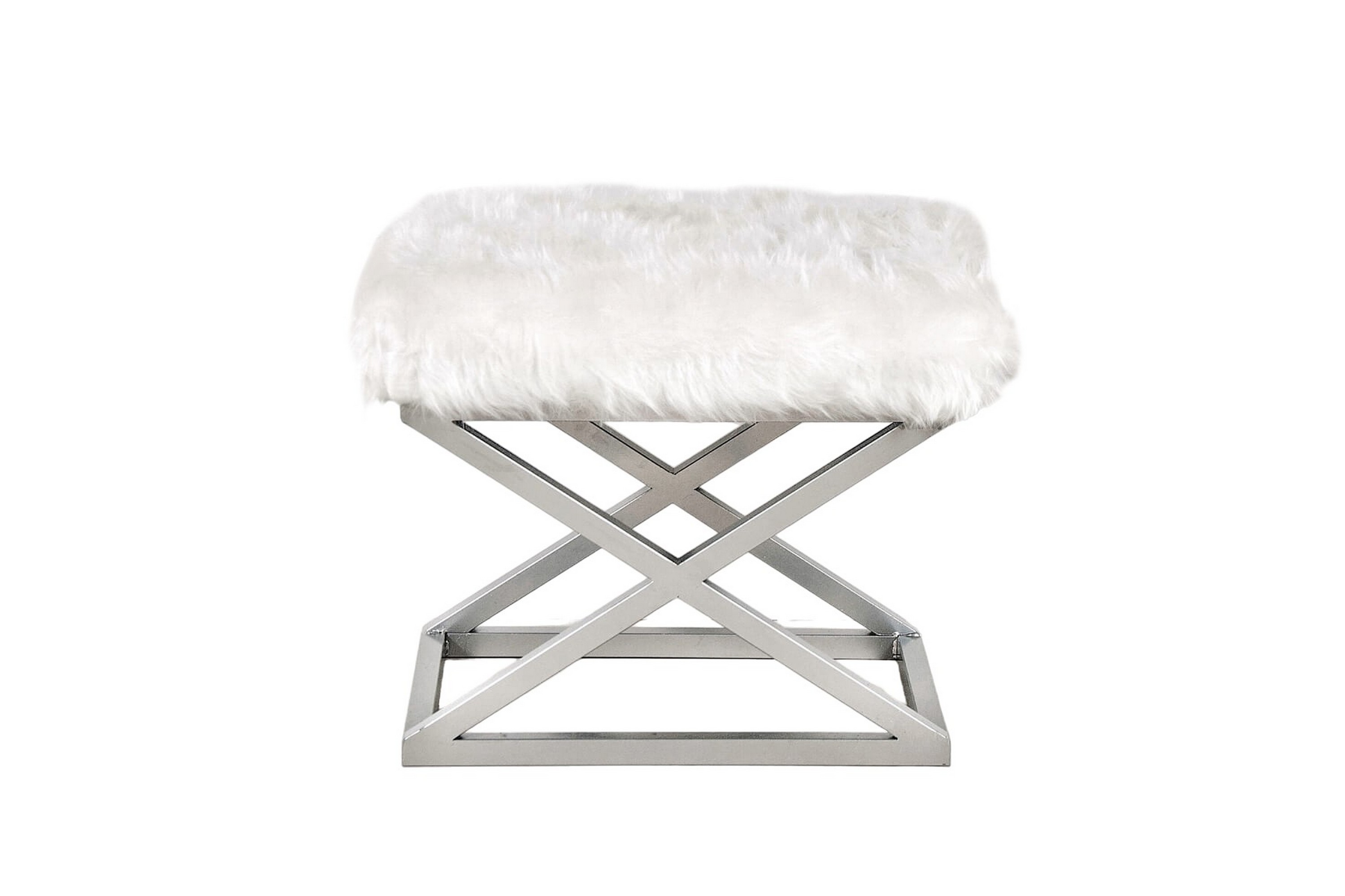 Gillie Sittpuff 40 cm Silver/Vit