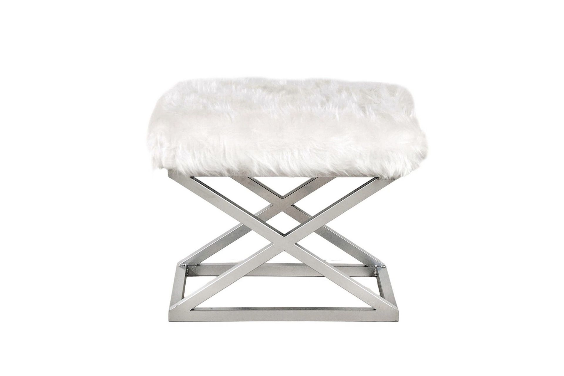 gillie sittpuff 40 cm - silver/vit