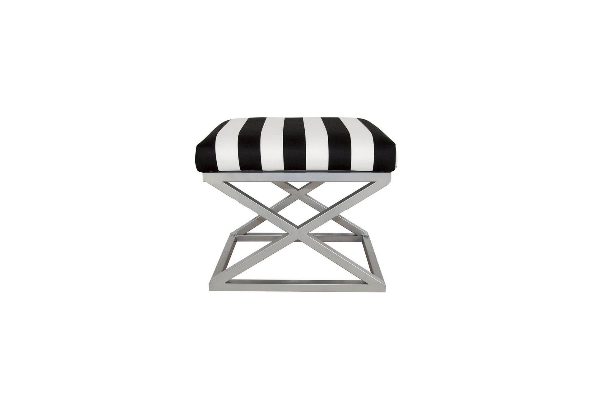 gillie sittpuff 40 cm - silver/vit/svart