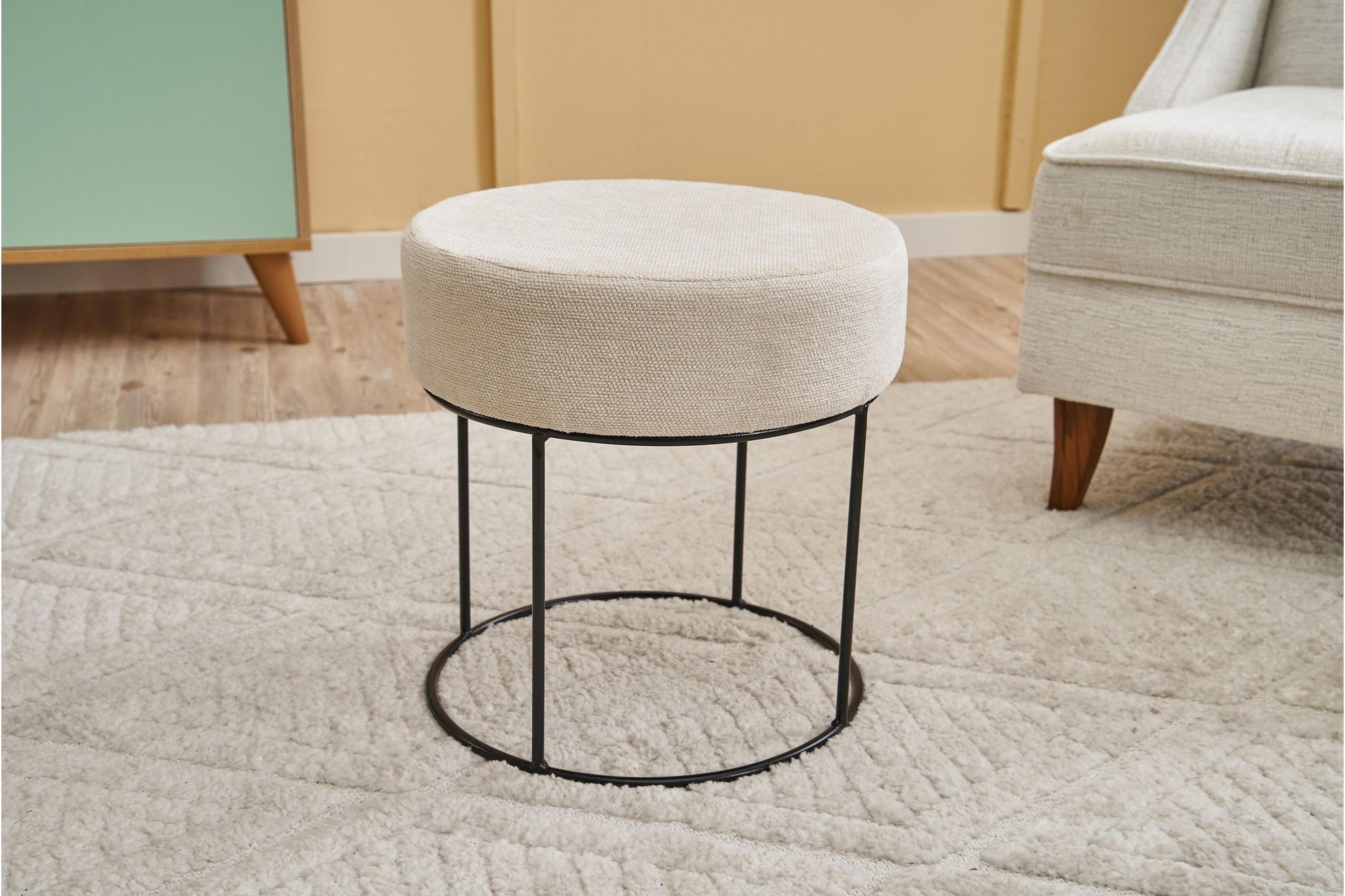 glen sittpuff 40 cm - cream/svart