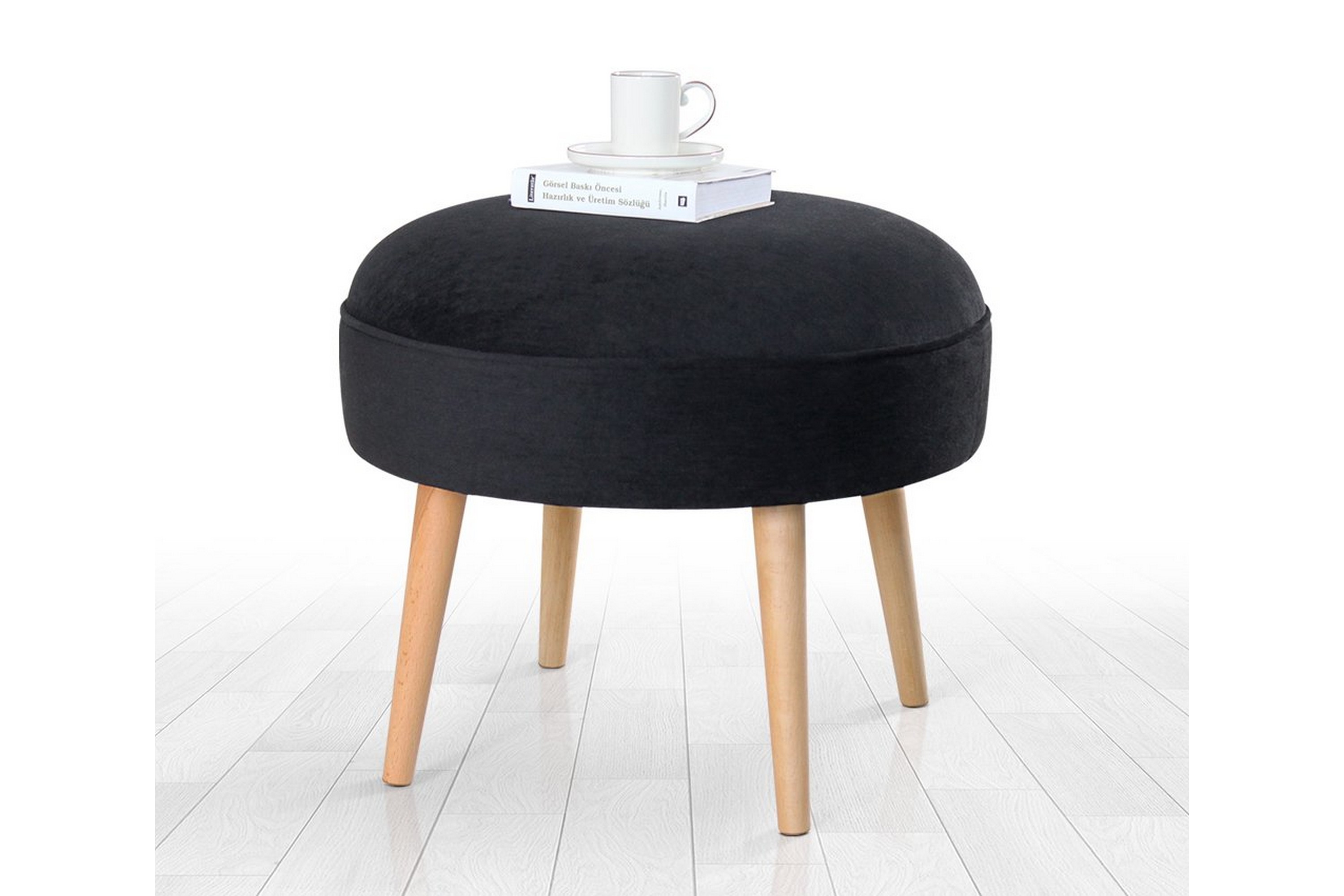 graysen sittpuff 40 cm - svart