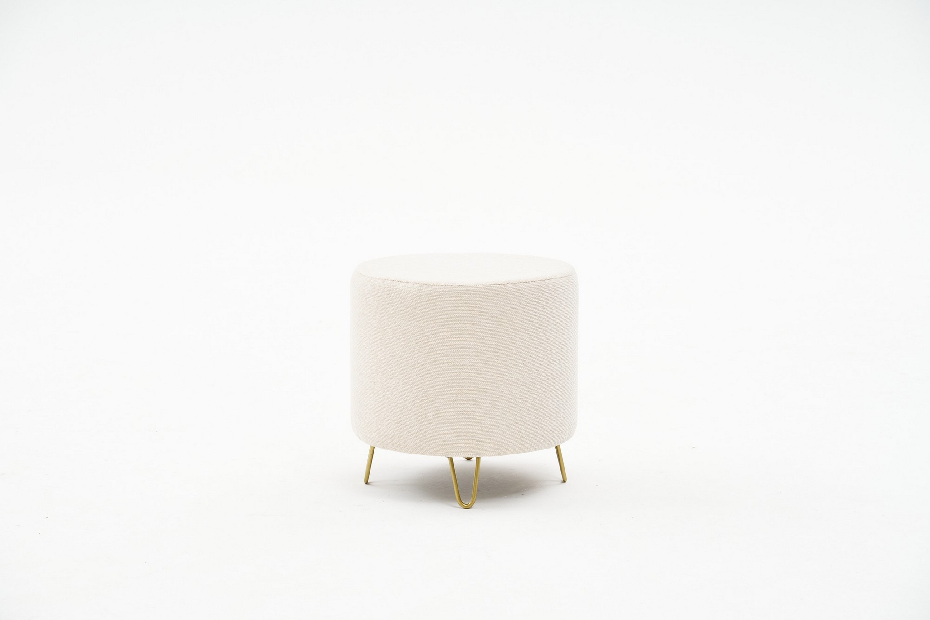 guillermo sittpuff 40 cm - cream/guld