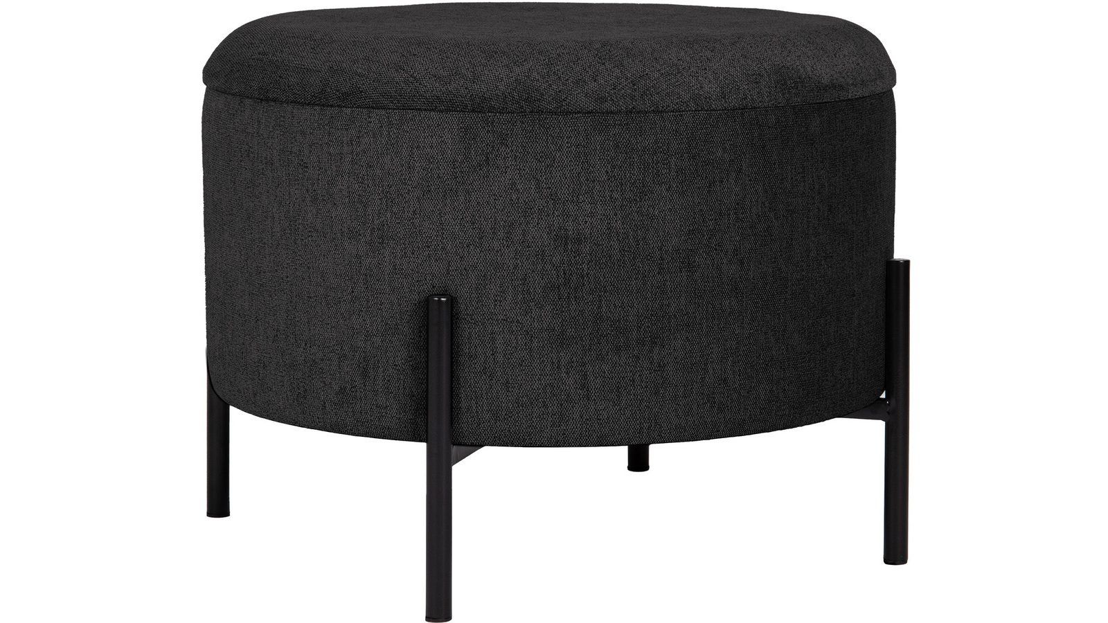 karan puff med förvaring 55 cm rund - antracit