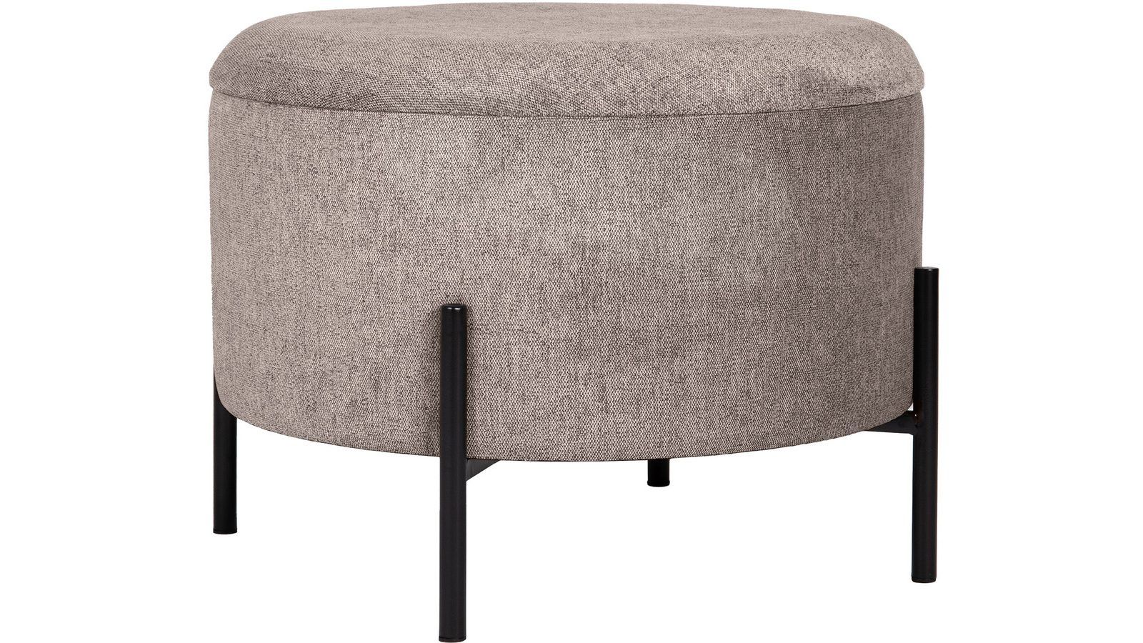 Karan Puff med f&ouml;rvaring 55 cm Rund - Ljusbrun