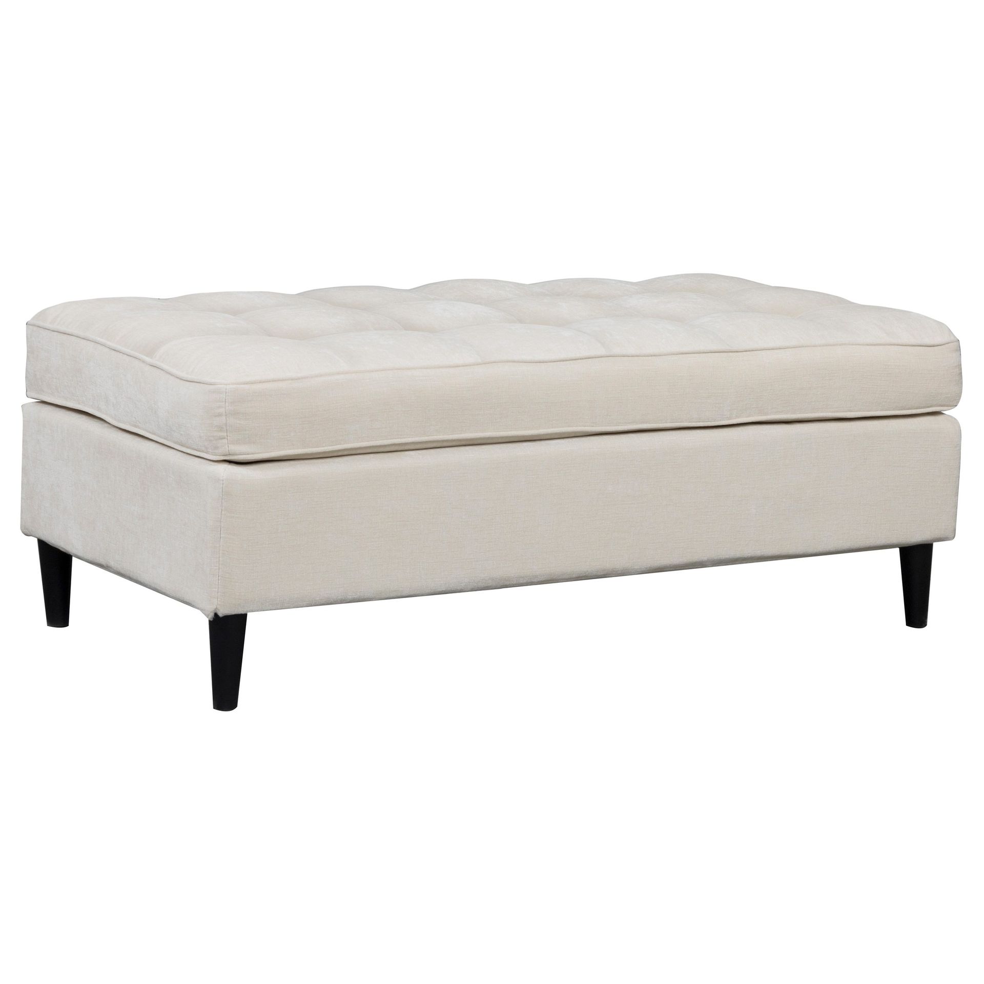 Lindhus Fotpall 120 cm i chenille - gräddvit