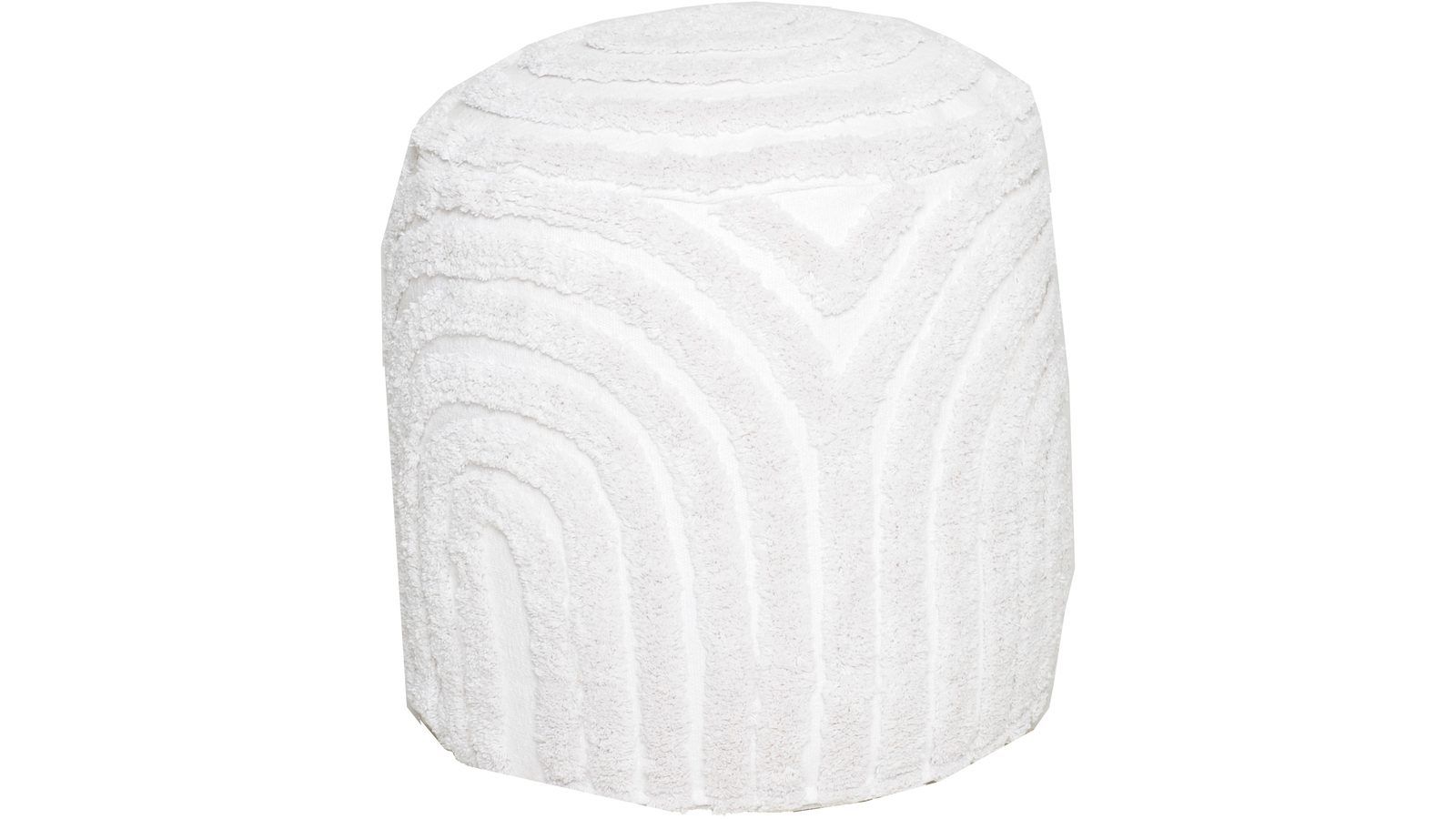 mirello puff 45 cm rund - vit