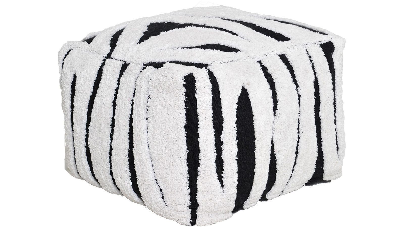 mirello puff 50 cm - vit/svart