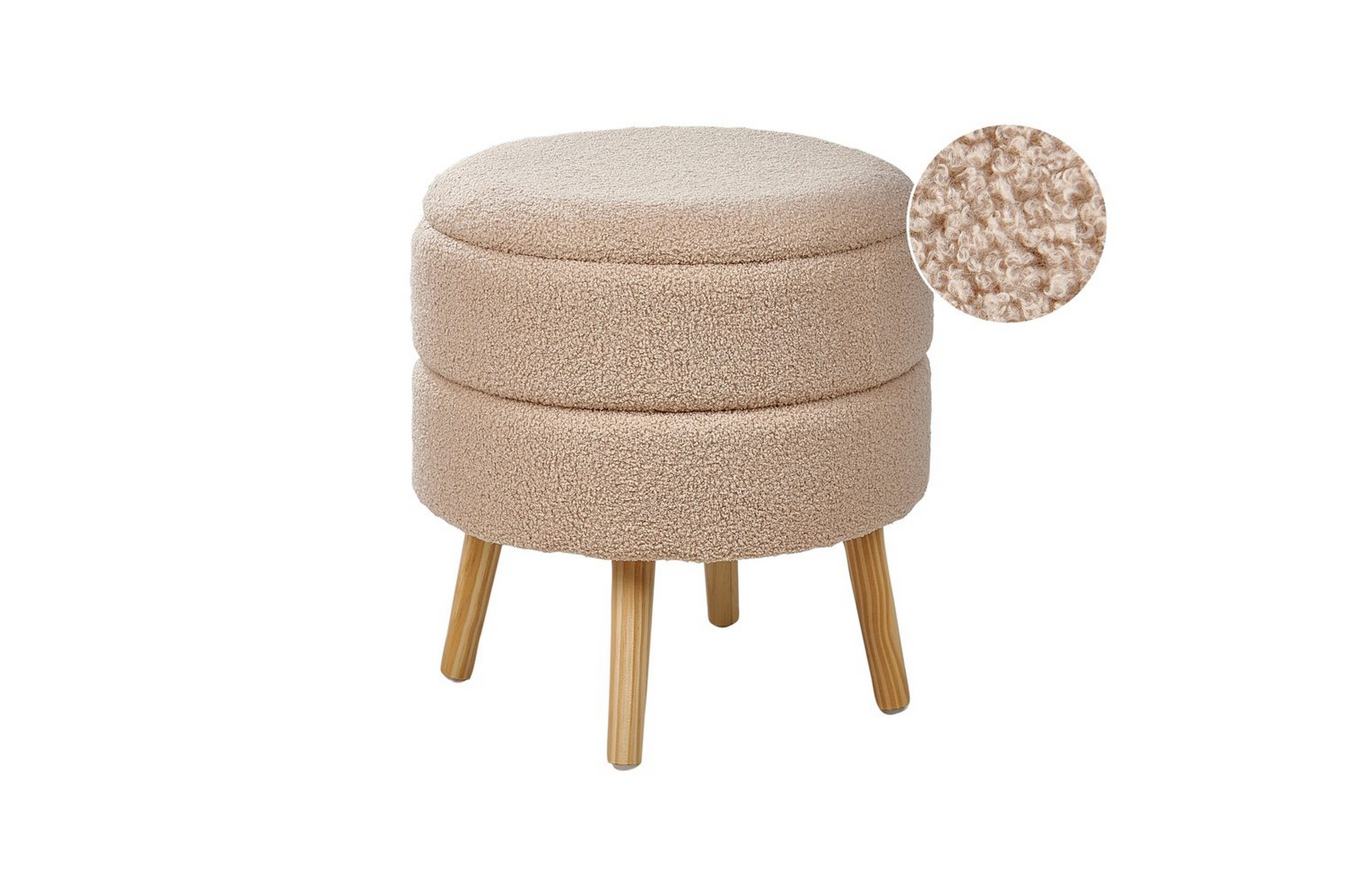 pall okaton beige/ljust trä - beige/ljust trä