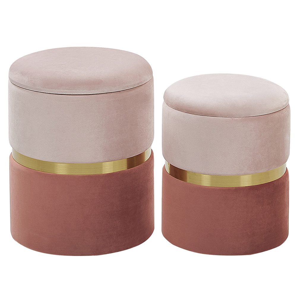 puff wichita 2-pack - rosa, guld