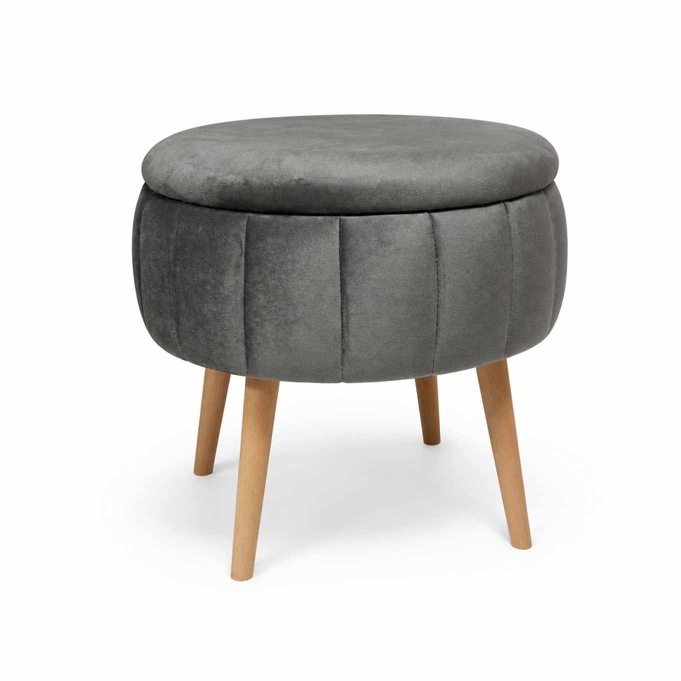 Retzow Sittpuff med f&ouml;rvaring 45 cm - Antracit