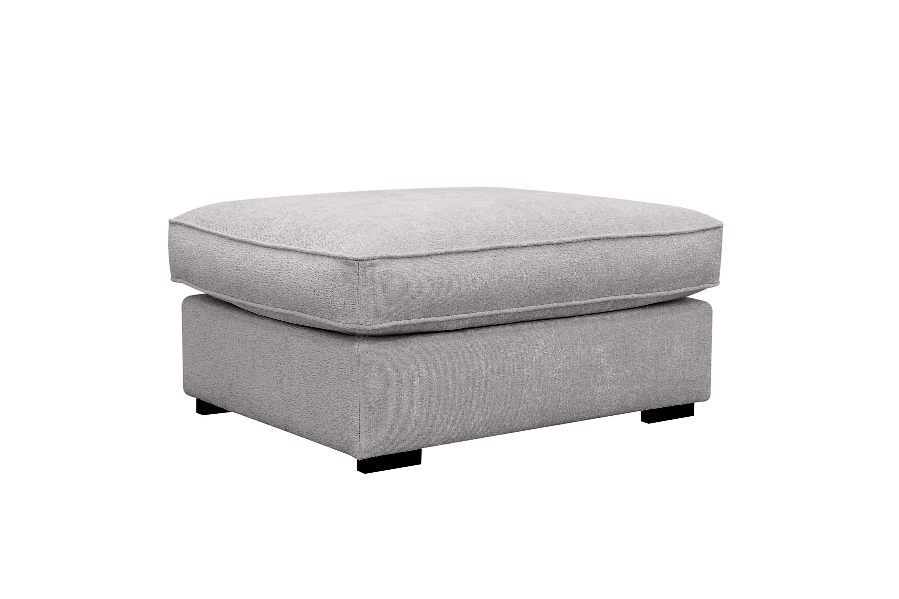 rossita lyx fotpall - grå chenille