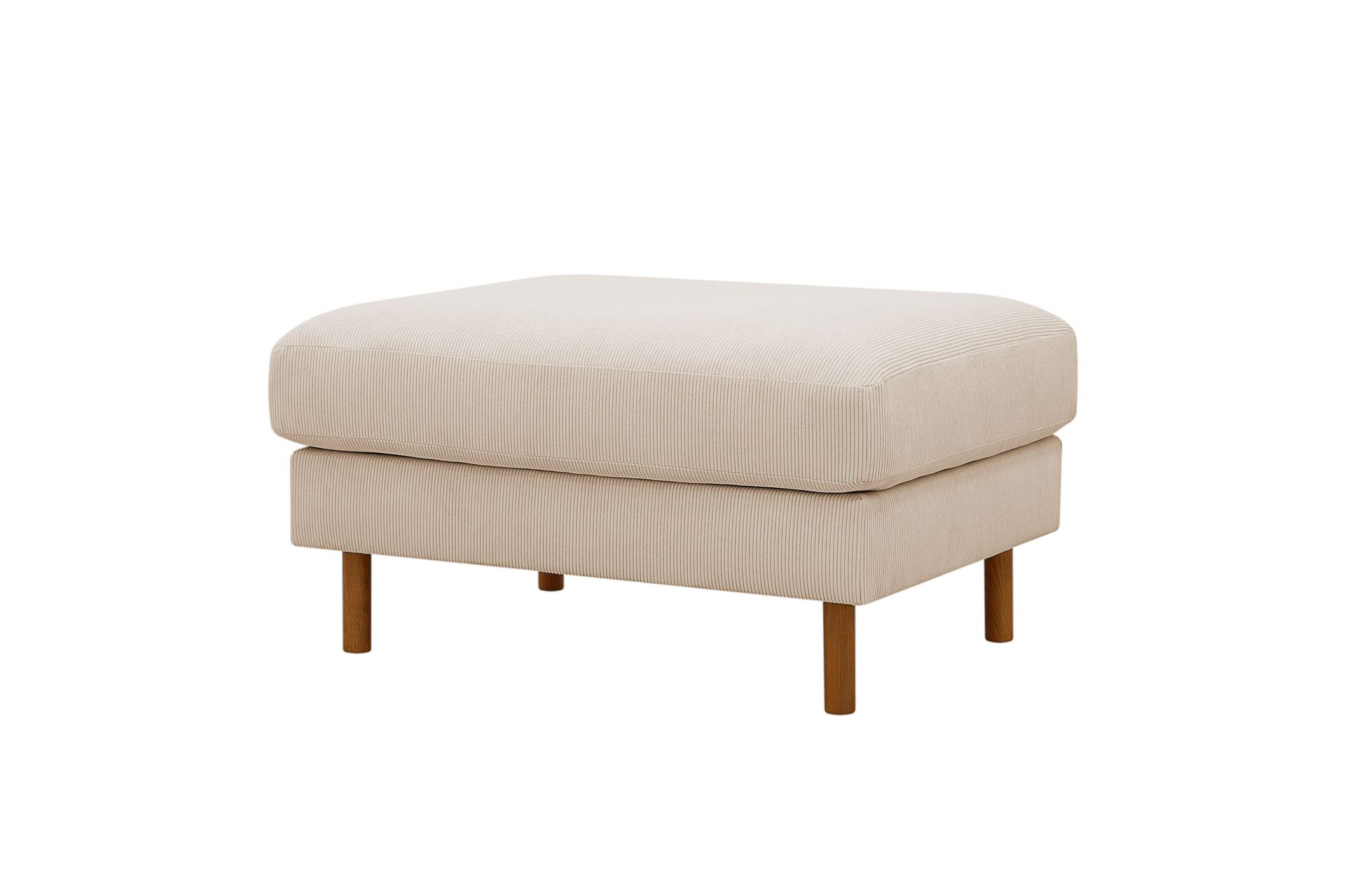 Scandi Fotpall i Sammet - Beige