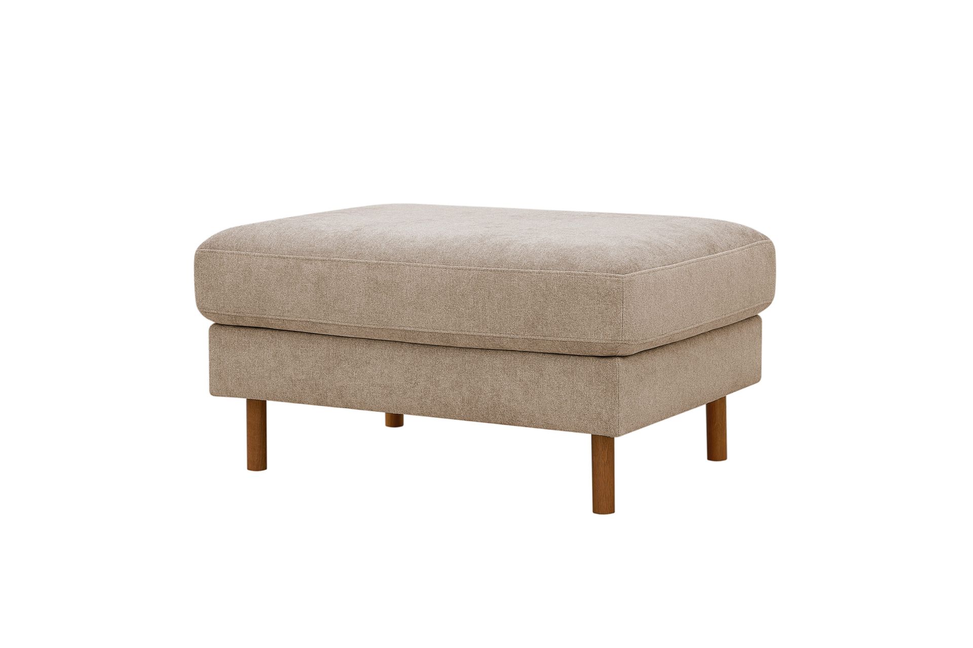 Scandi Fotpall i Tyg - Beige