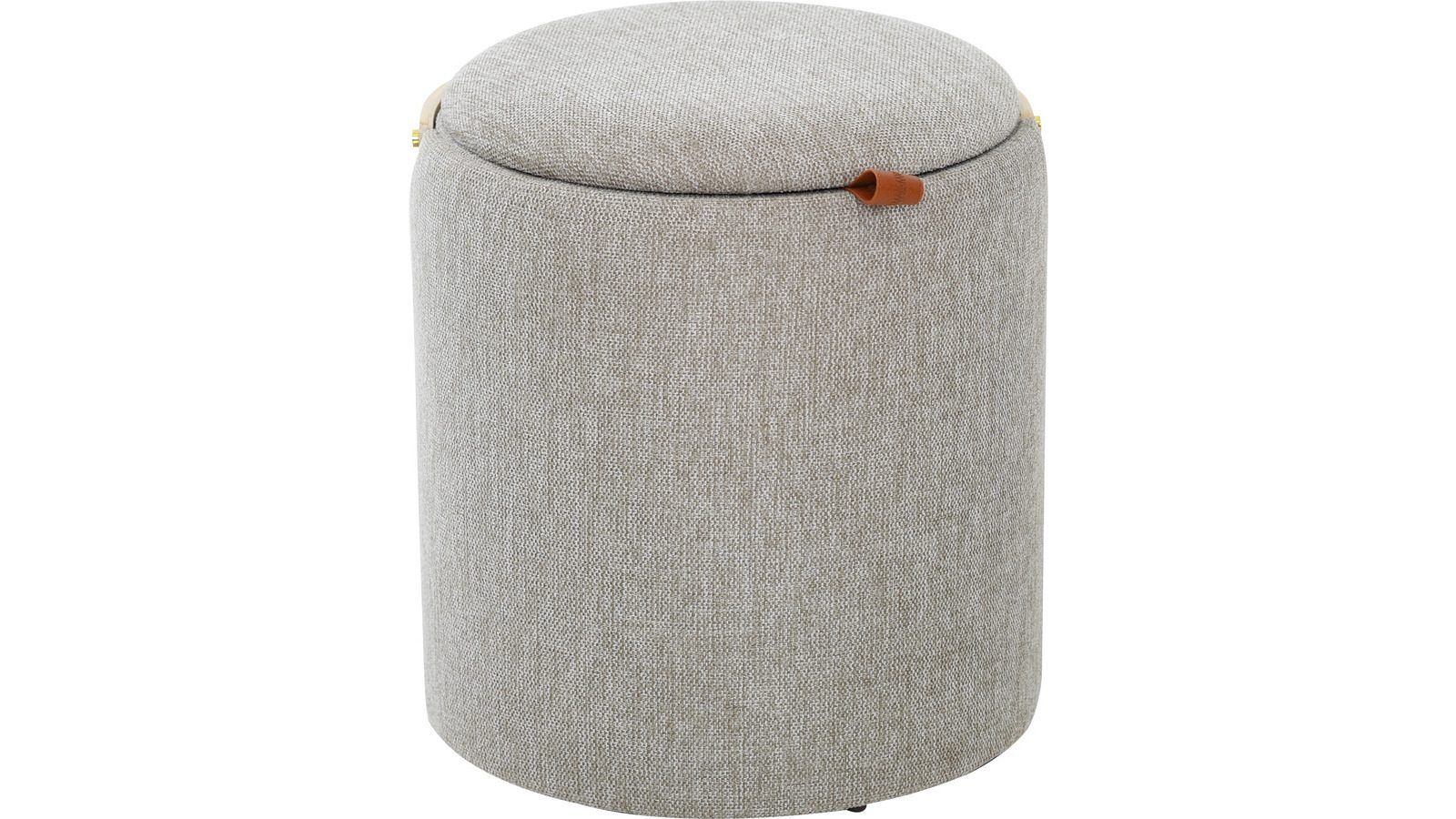 Serano Puff med tr&auml;handtag 40 cm Rund - Gr&aring;