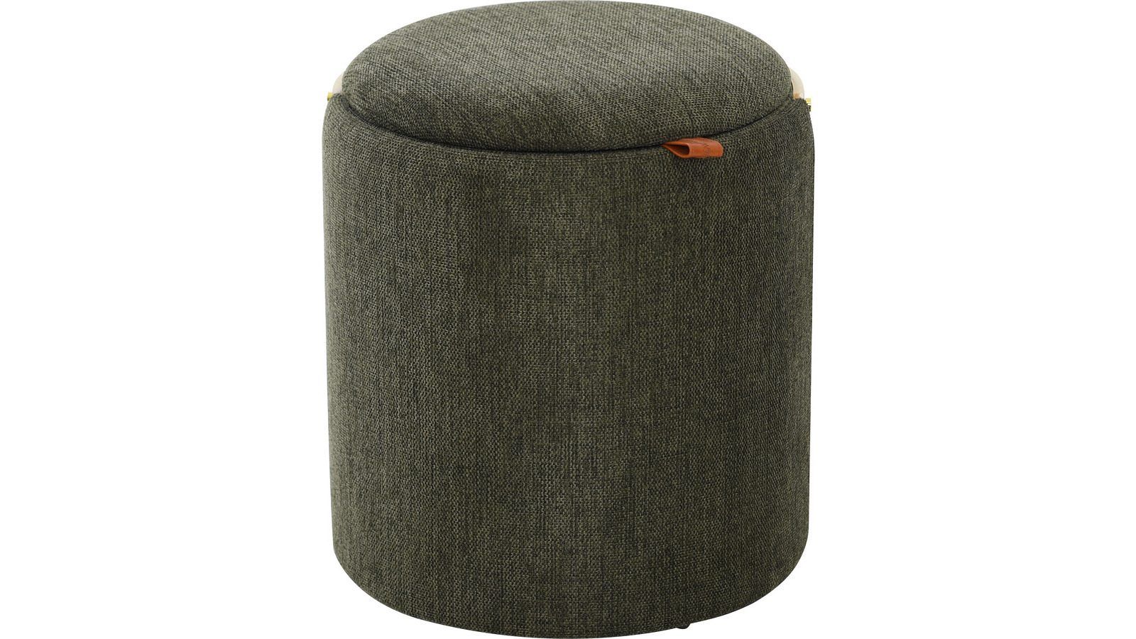 Serano Puff med tr&auml;handtag 40 cm Rund - Gr&ouml;n