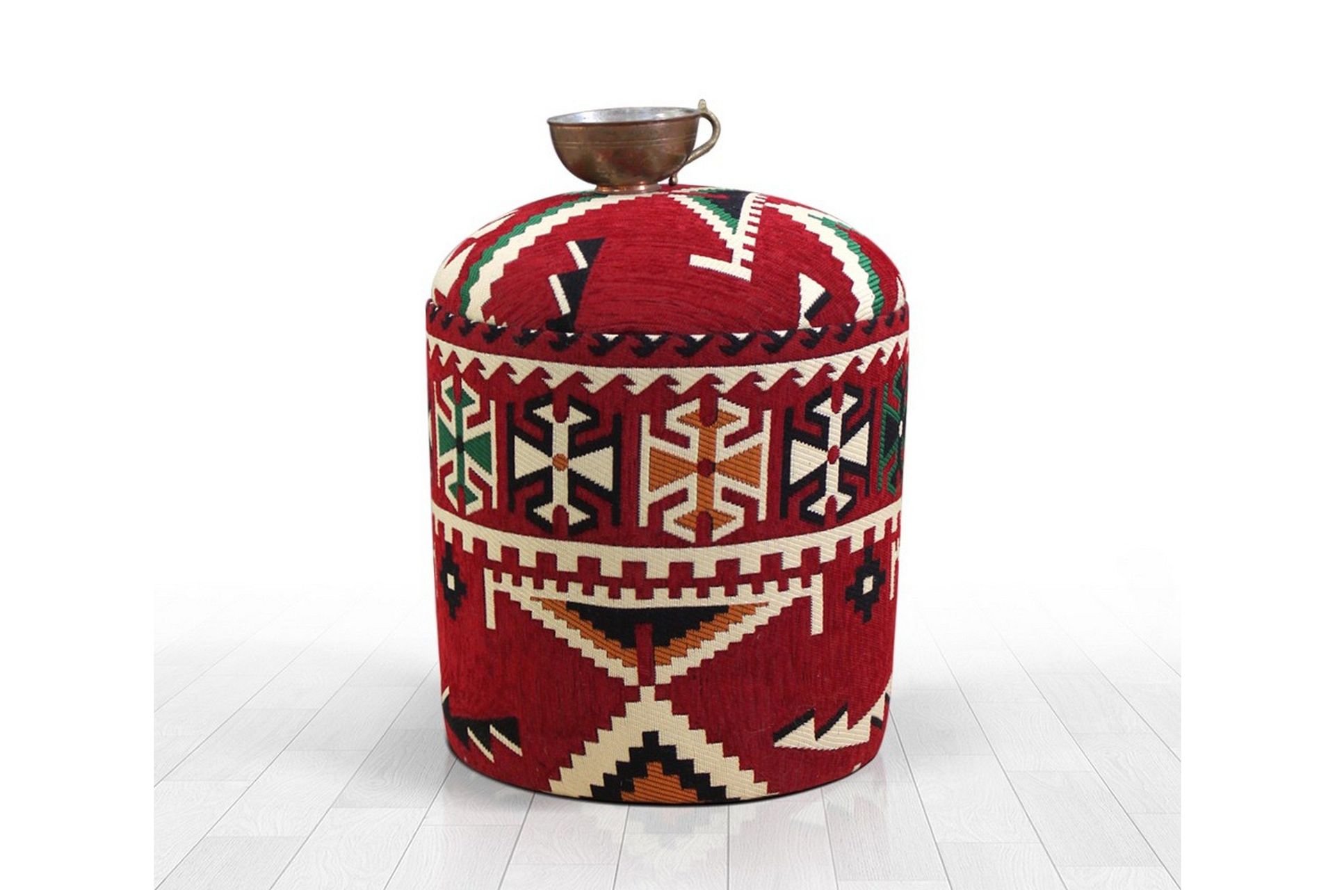 Amsterdam Sittpuff 40 cm - R&ouml;d/Svart