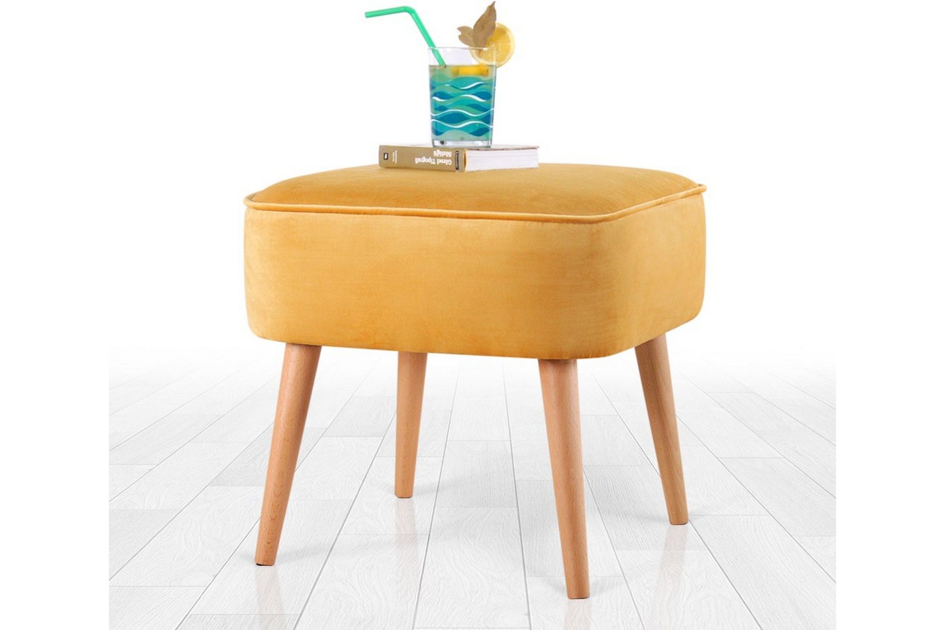 anaro sittpuff 45 cm rektangulär - gul