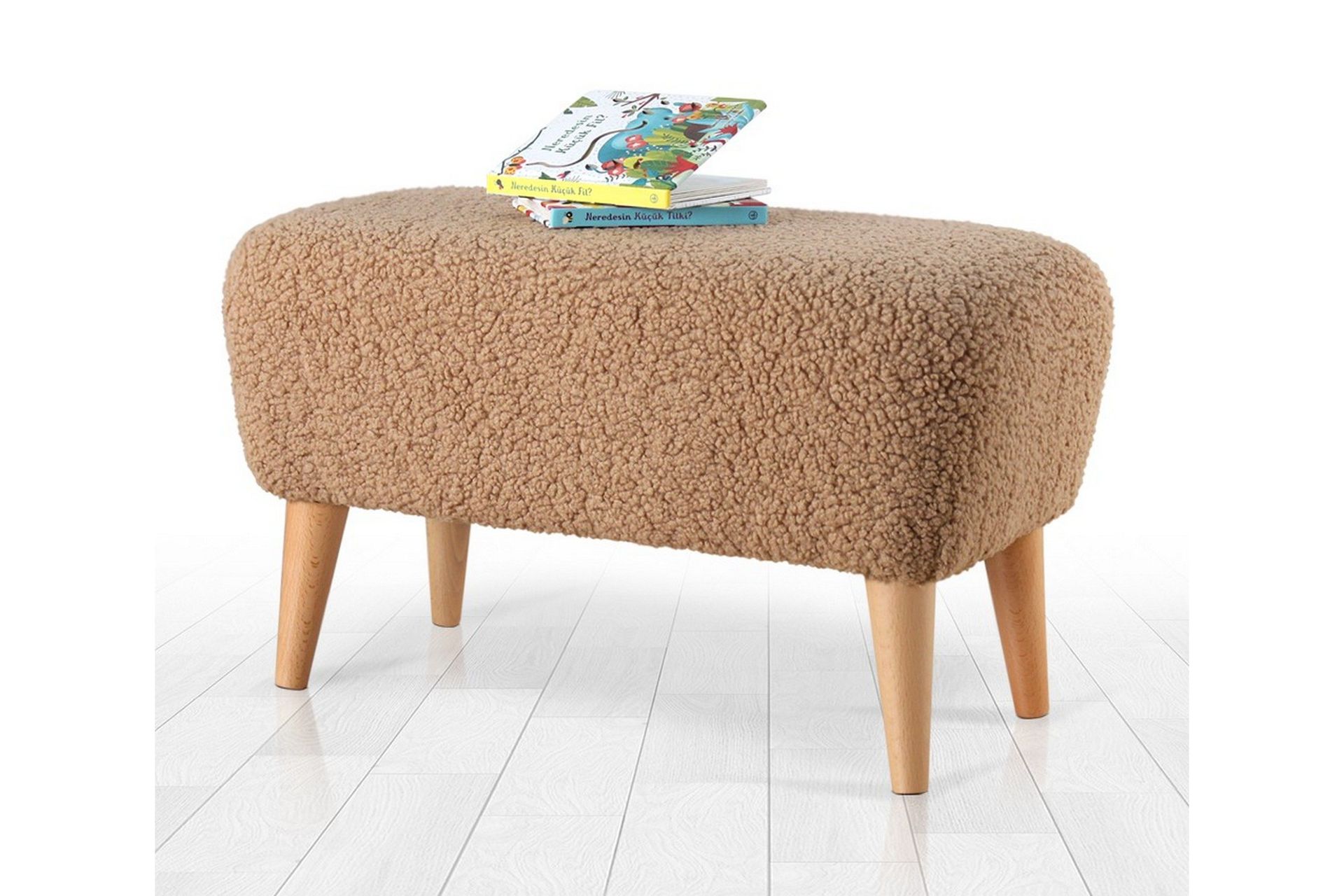 anaro sittpuff 61 cm rektangulär - brun