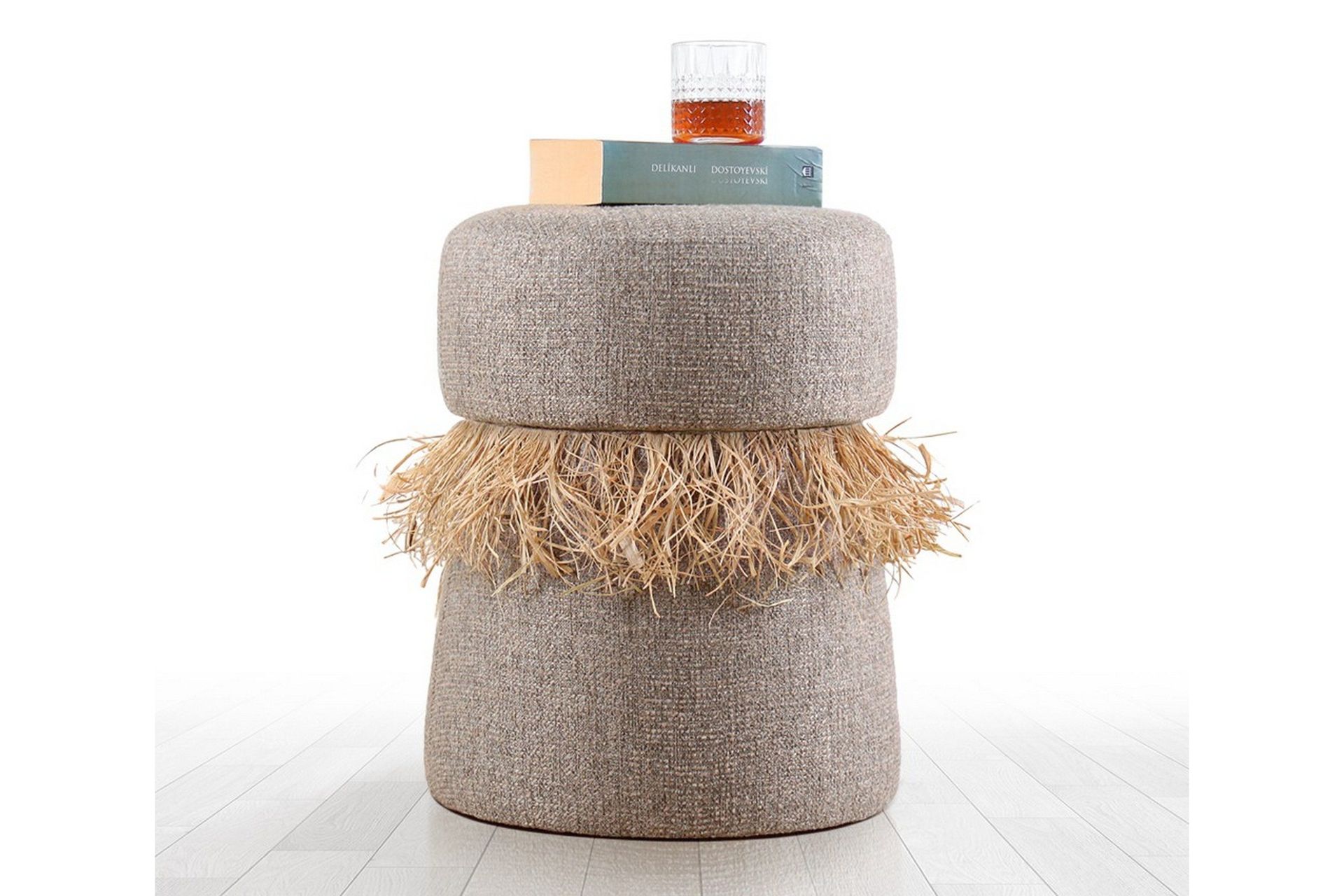 anaro sittpuff rund - brun