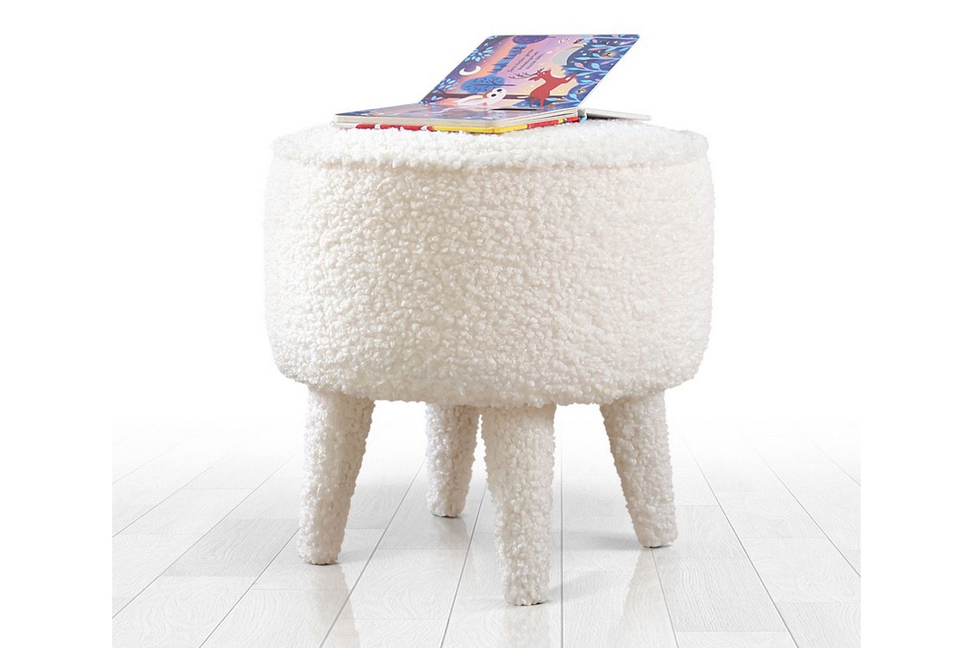 anaro sittpuff rund - vit