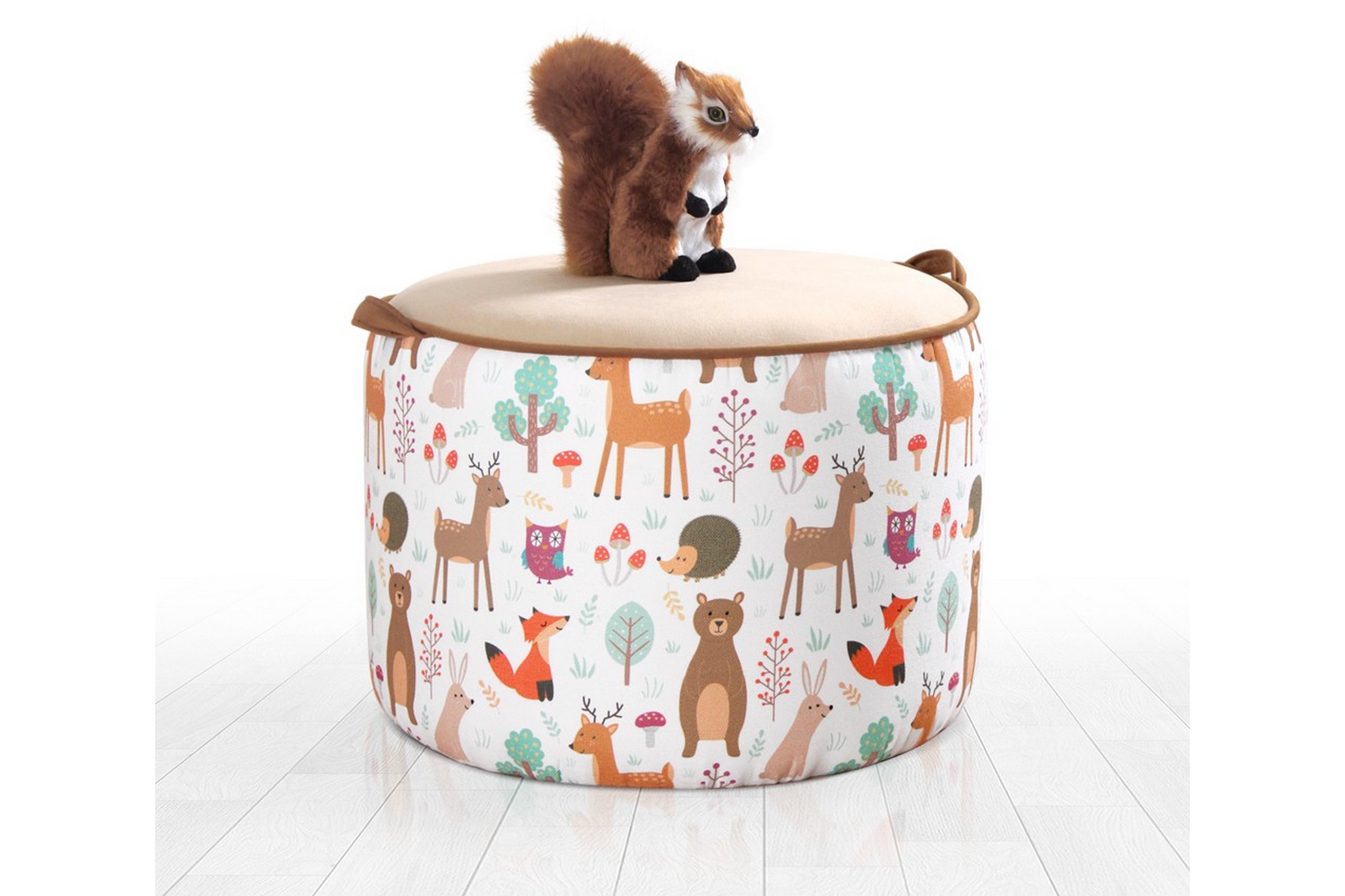Barnsittpuff Colac Beige/Vit