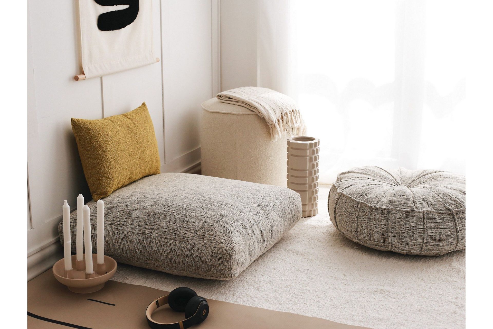 dokuma sittpuff 70 cm - ljusgrå