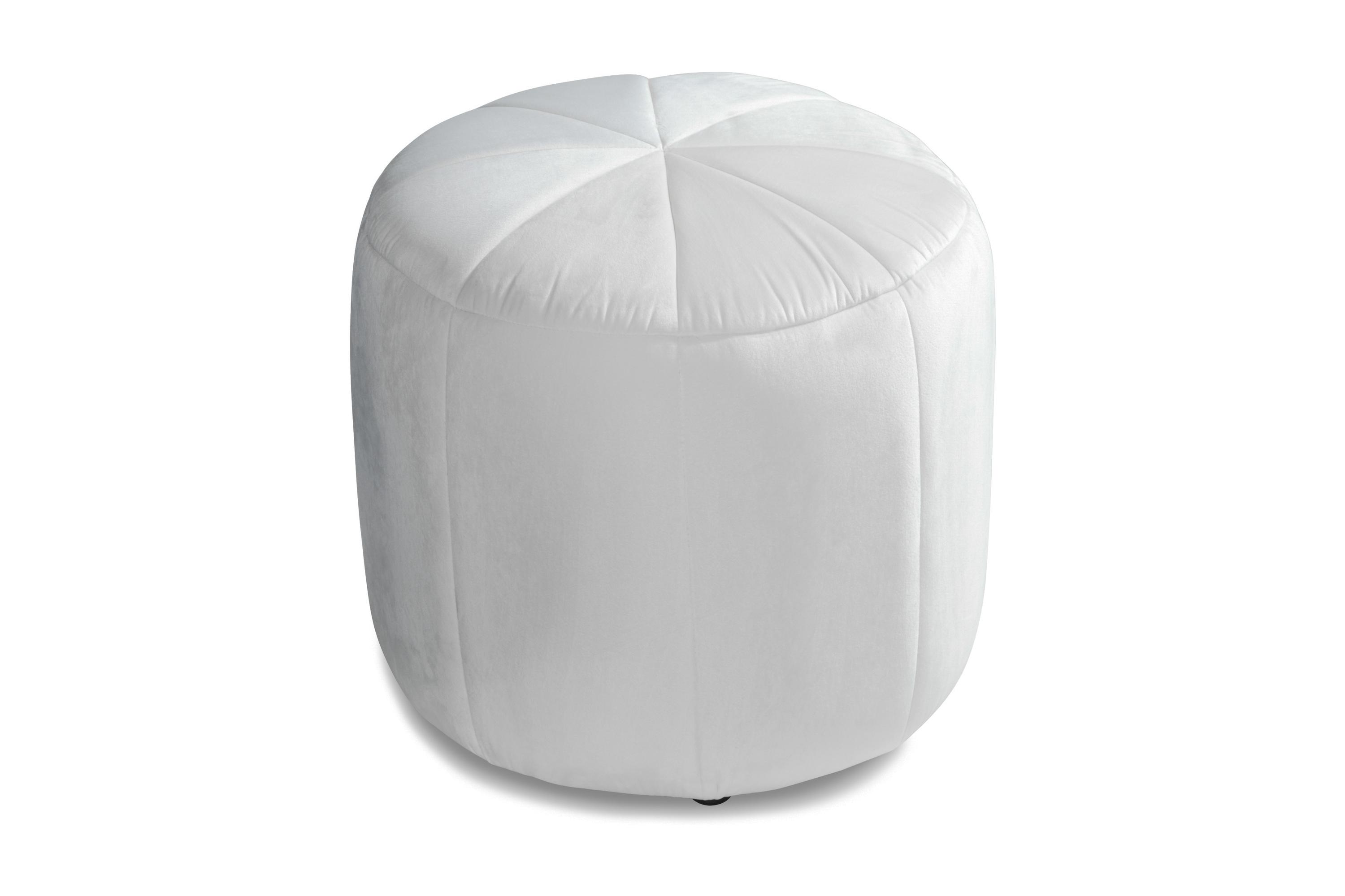 Fotpall Vera 55x40 cm Sammet Vit