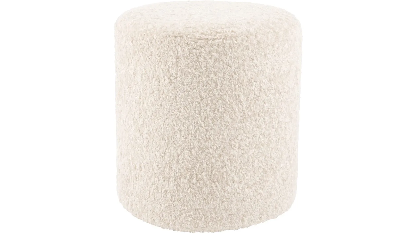 House Puff 35 cm Rund Teddy - Vit