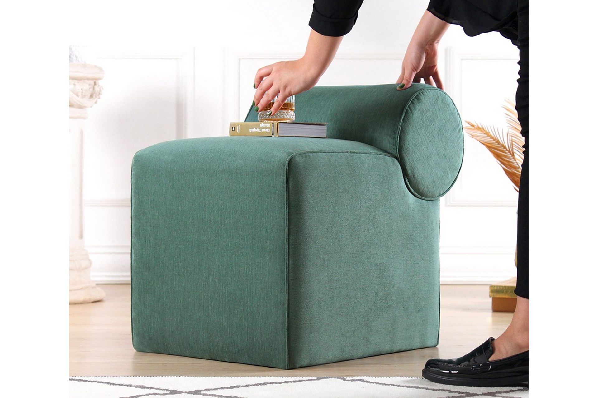 Linburg Sittpuff 45 cm - Green