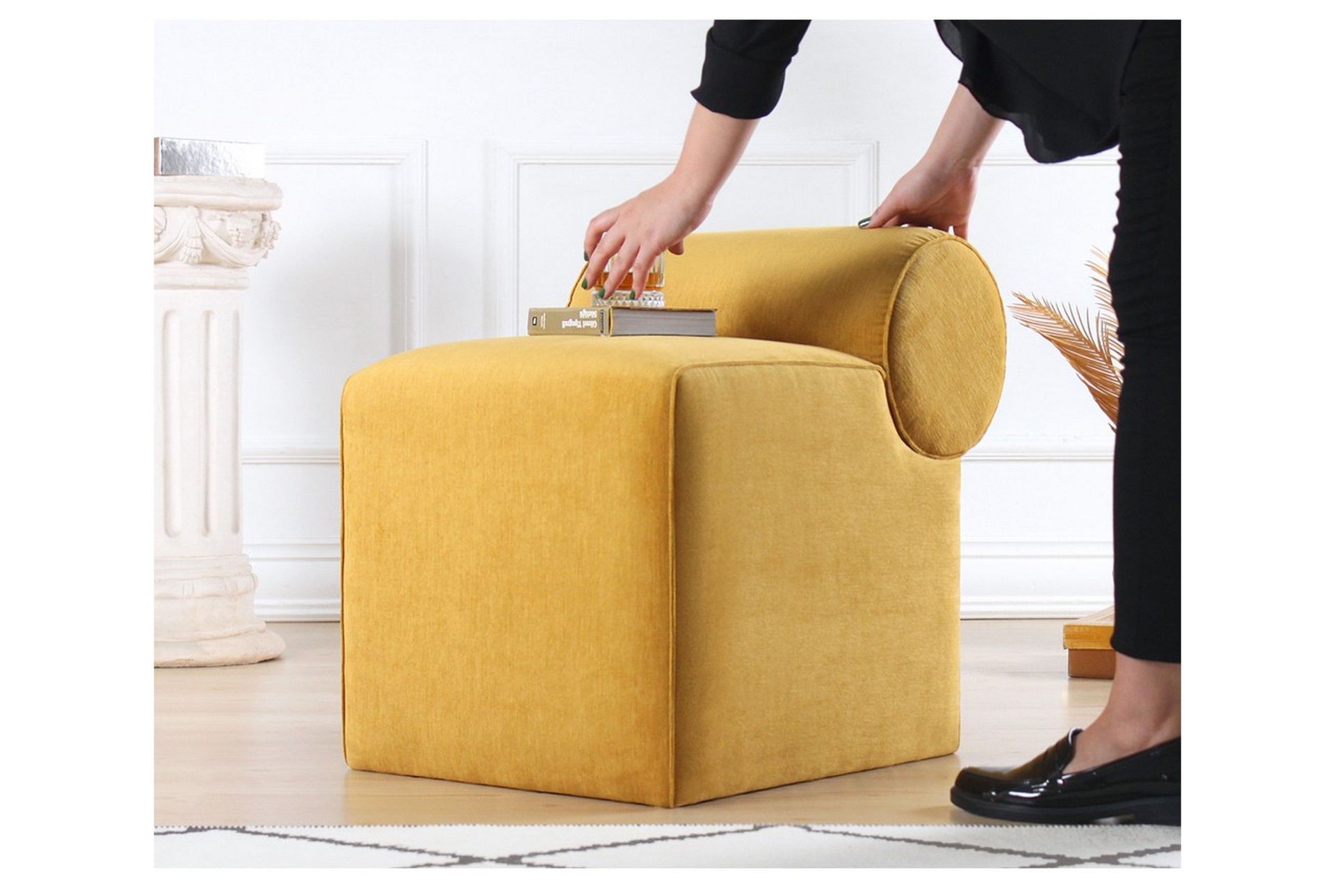 linburg sittpuff 45 cm - gul