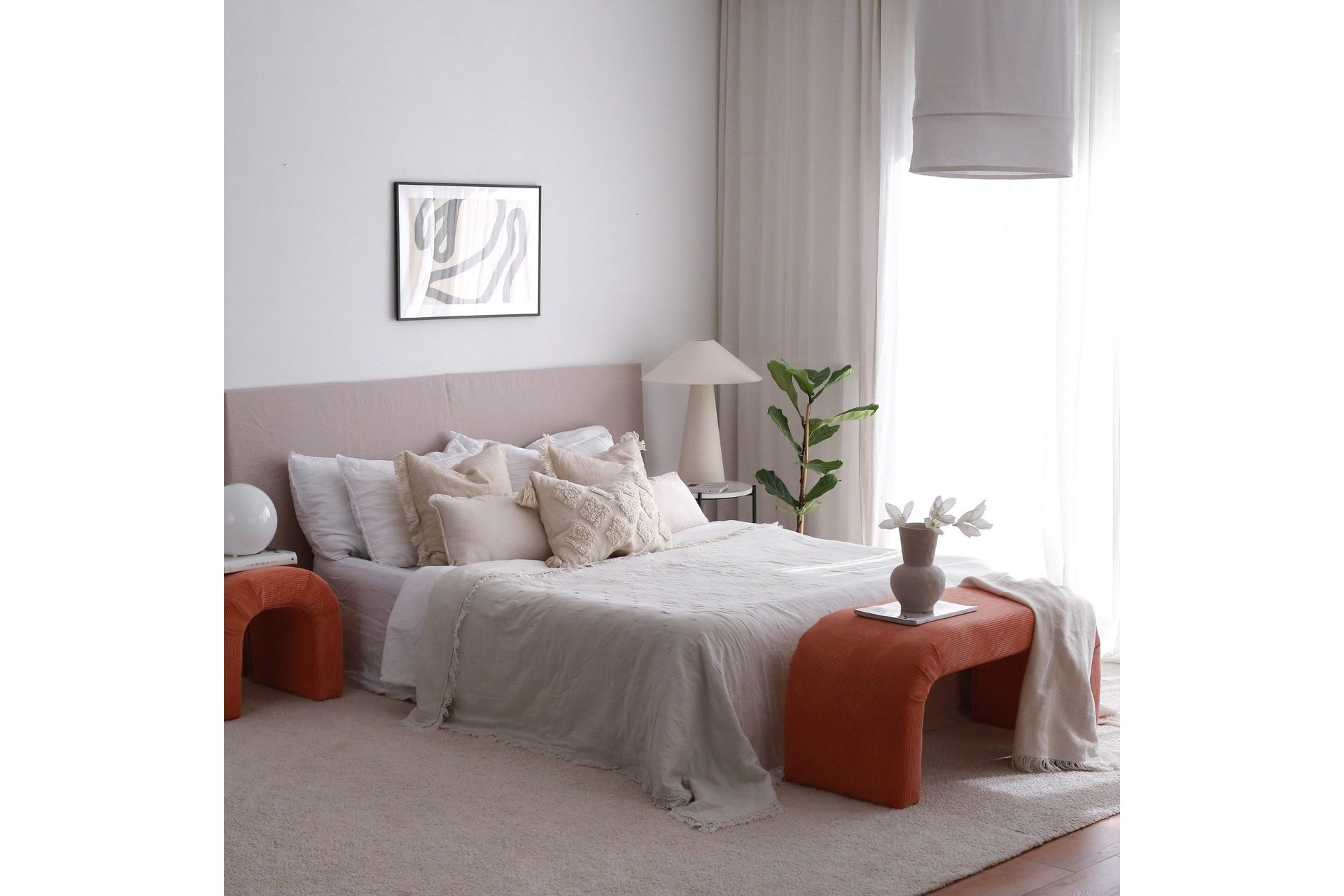 manav sittpuff 106 cm - korall