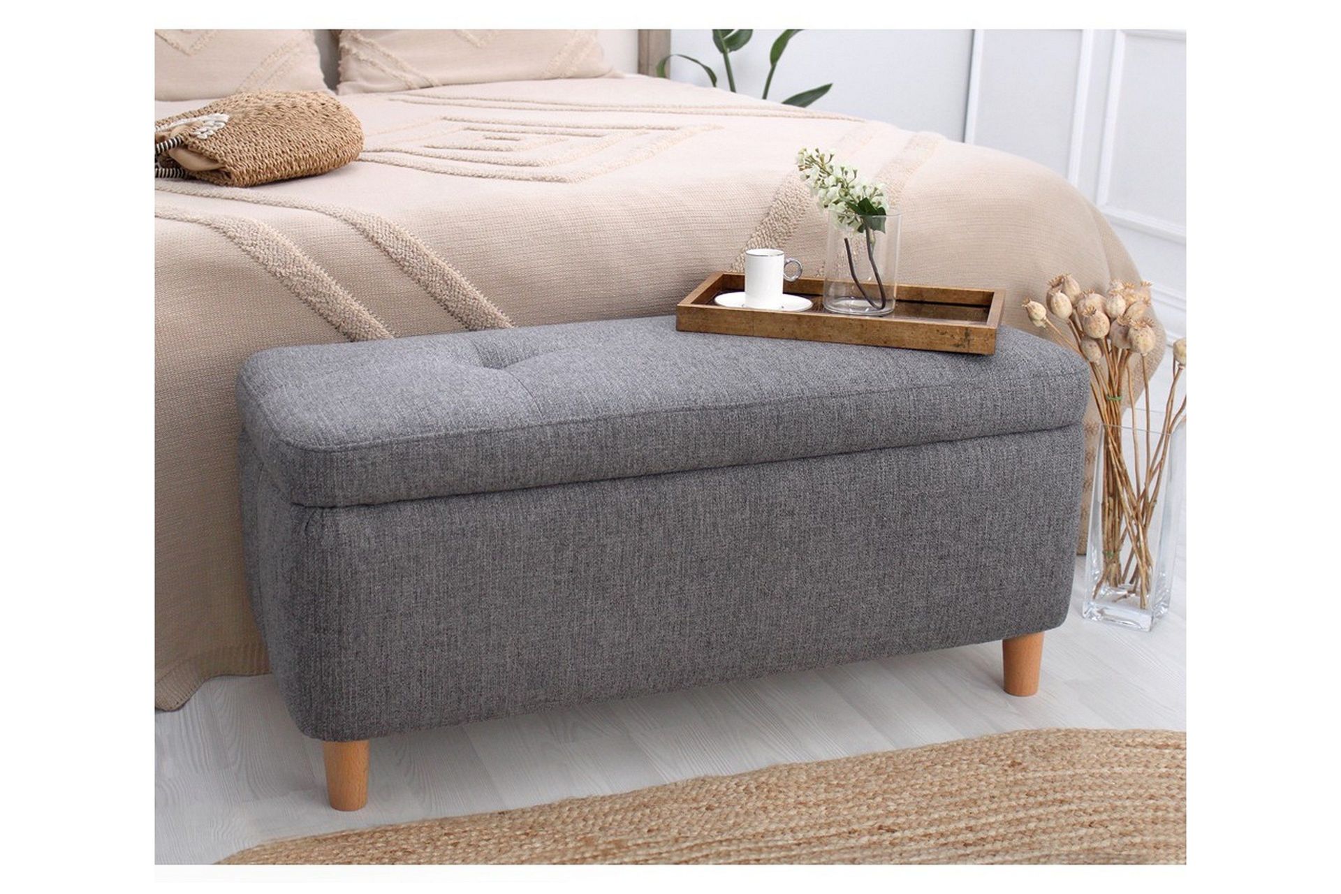 mansi sittpuff 100 cm - mörkgrå