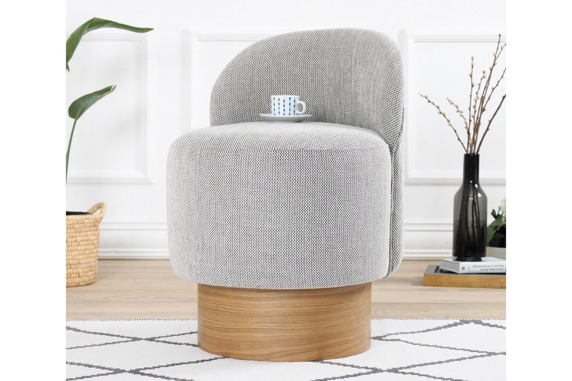 muktan sittpuff 47 cm - grå