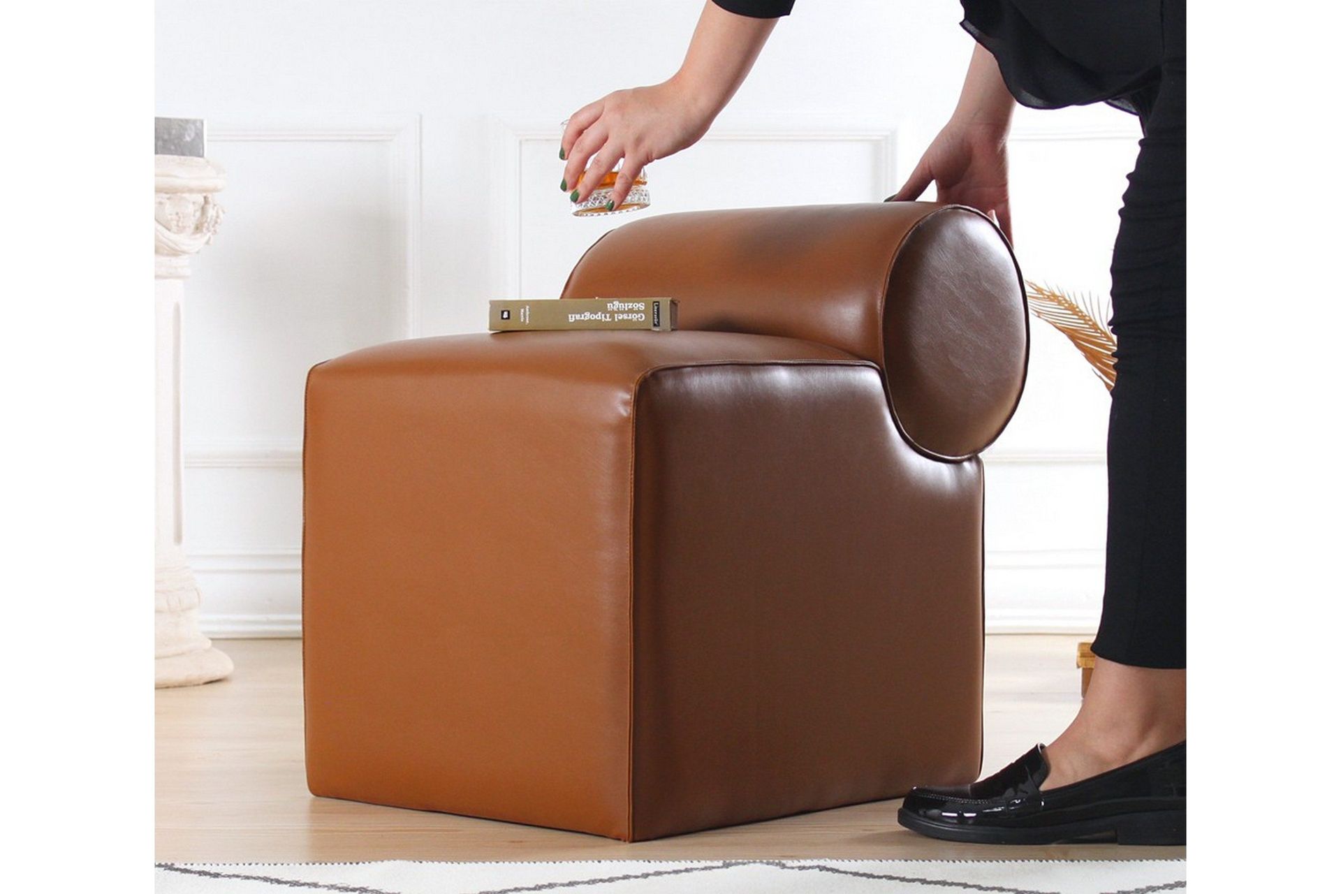 nahar sittpuff 45 cm - brun