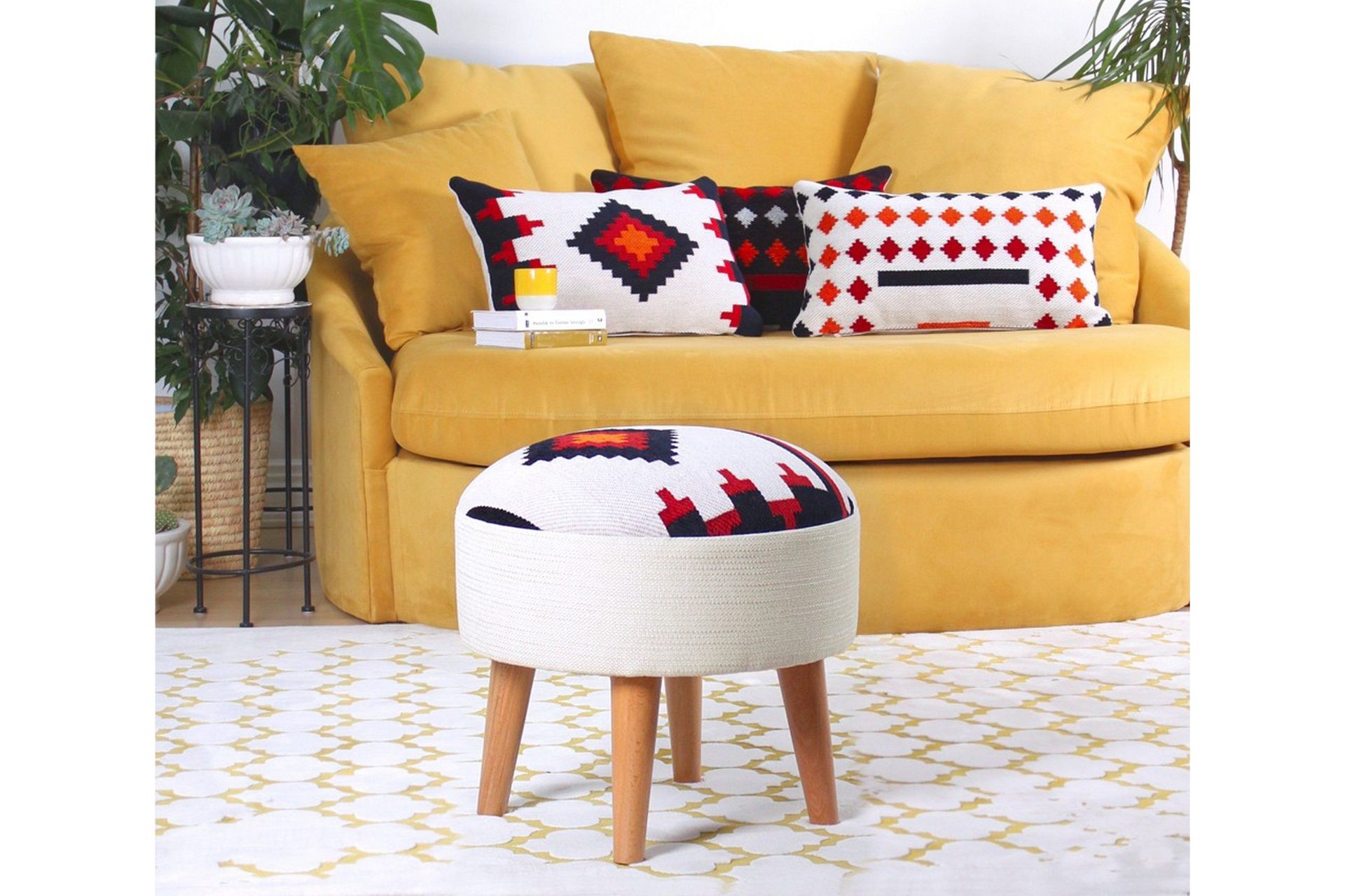 opelousas sittpuff 46 cm - flerfärgad